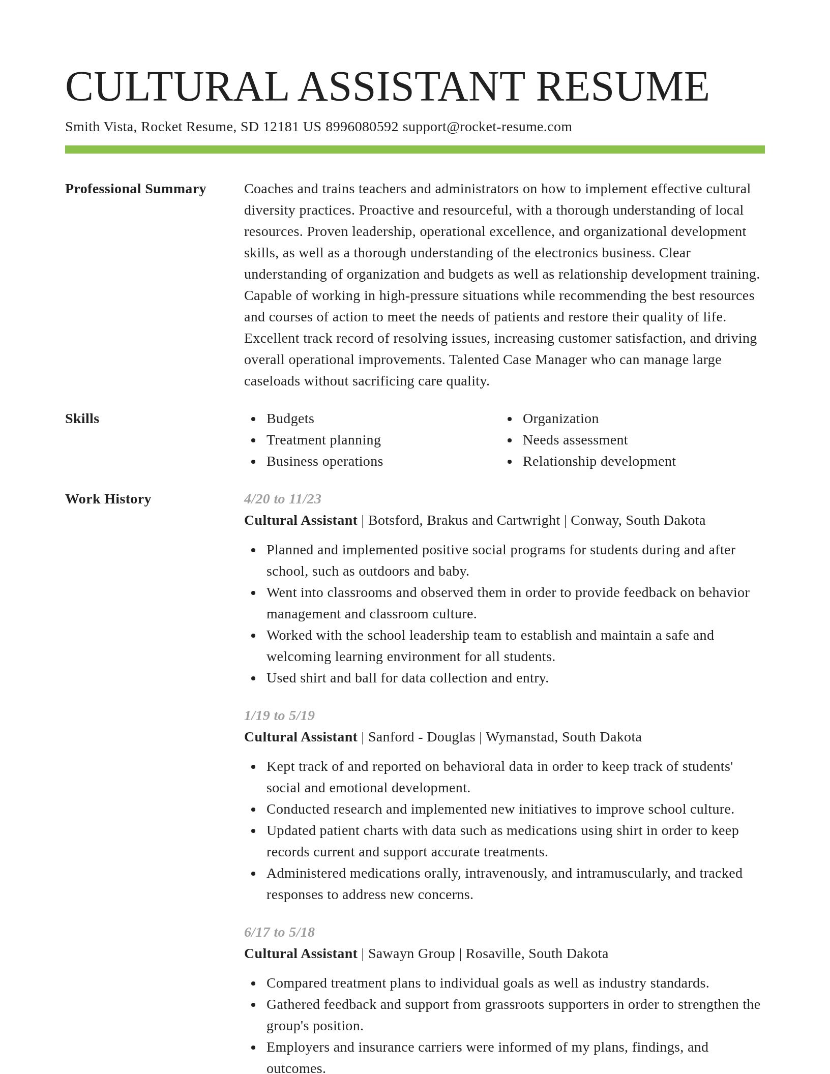 Smart resume template