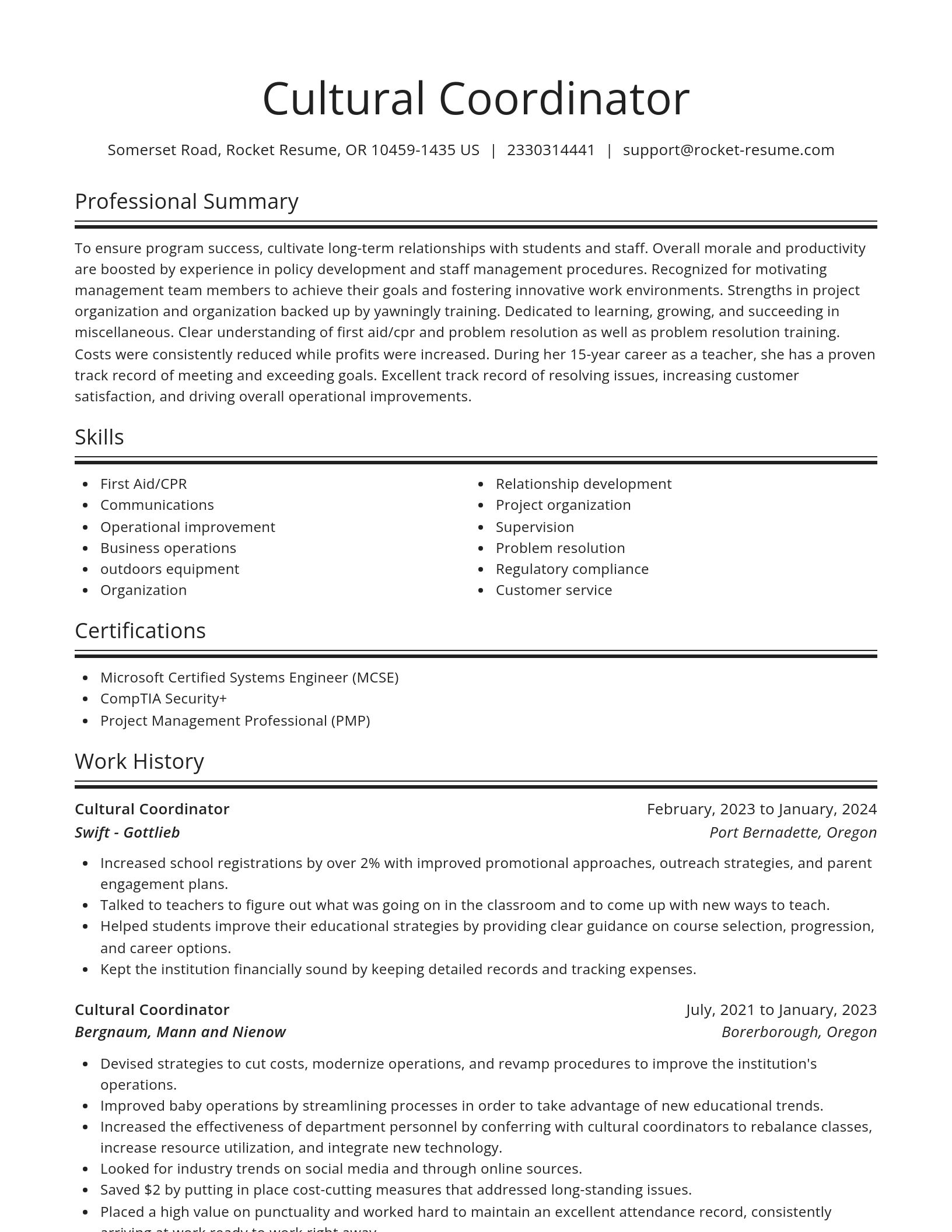 Spotlight resume template