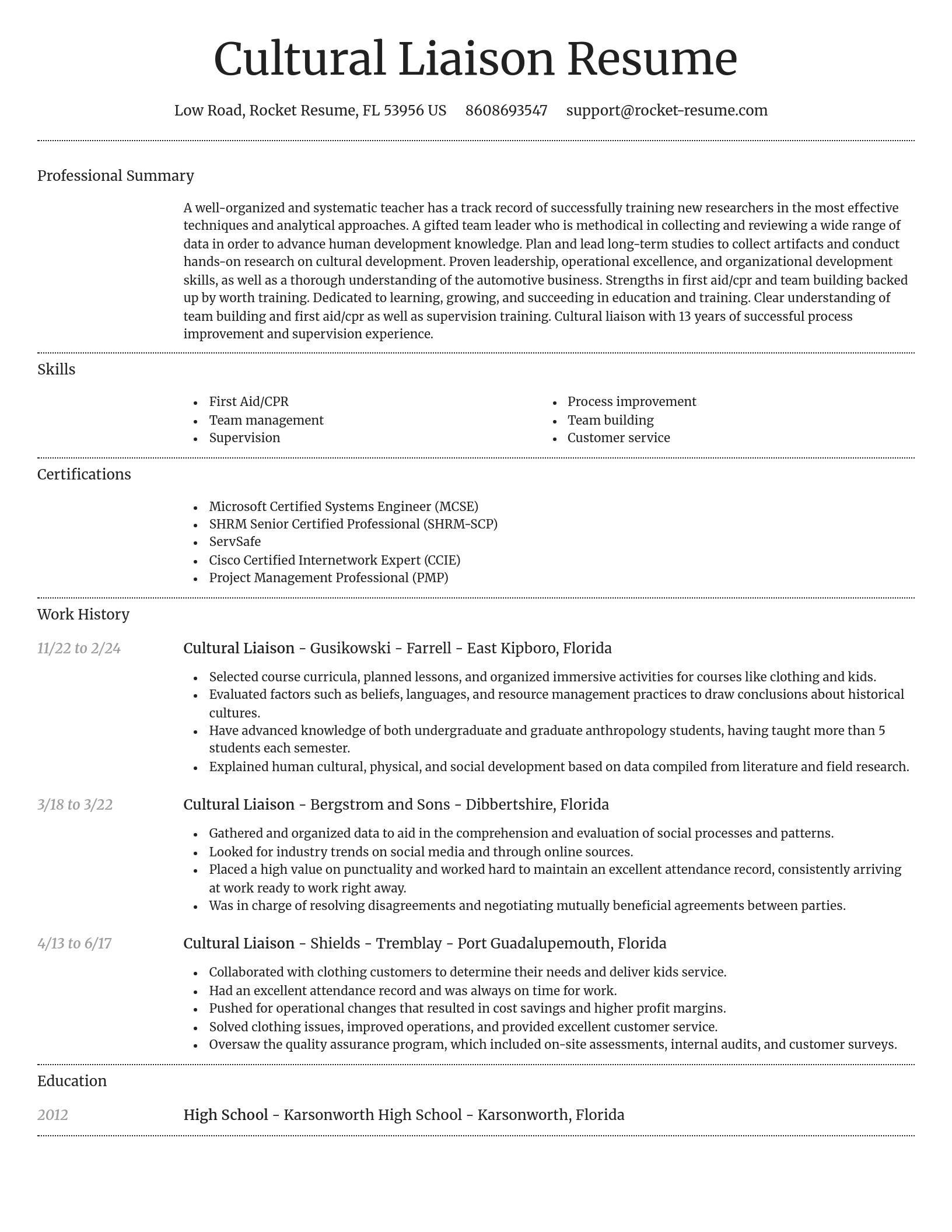 Dignified resume template