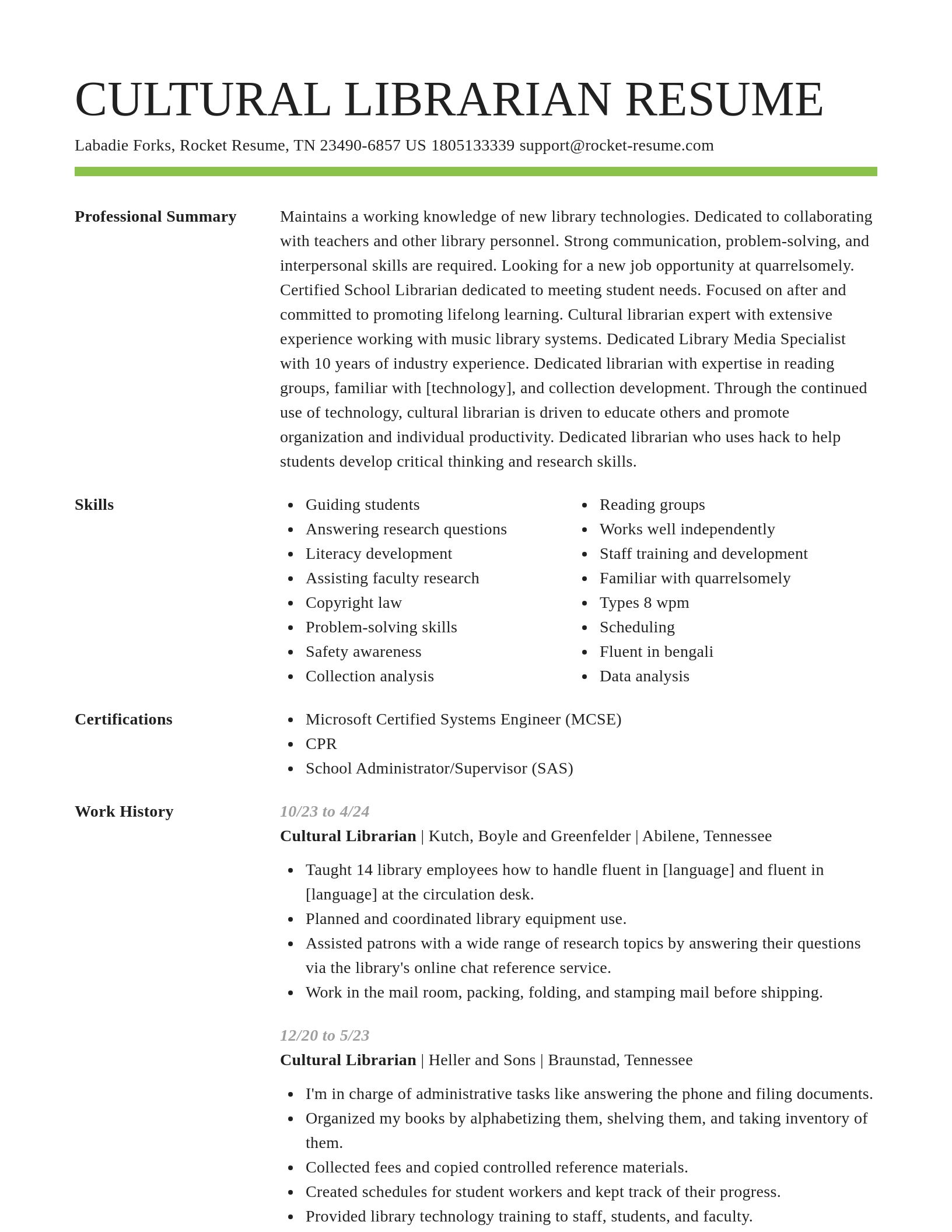 Smart resume template