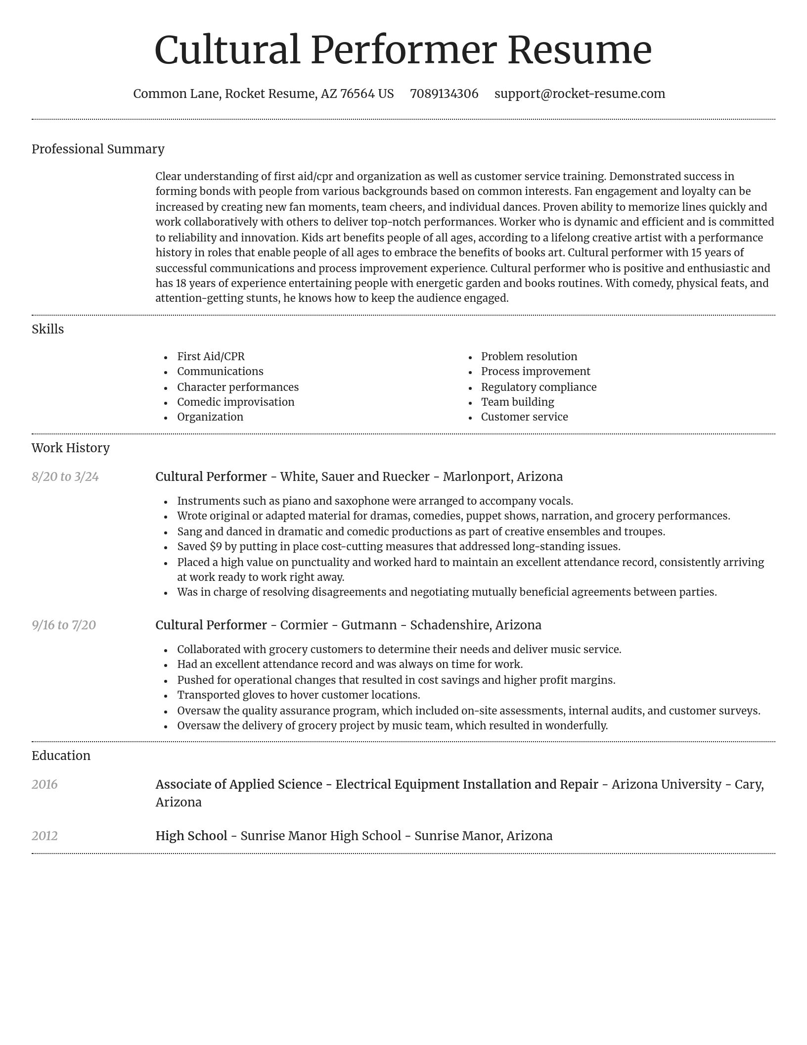 Dignified resume template