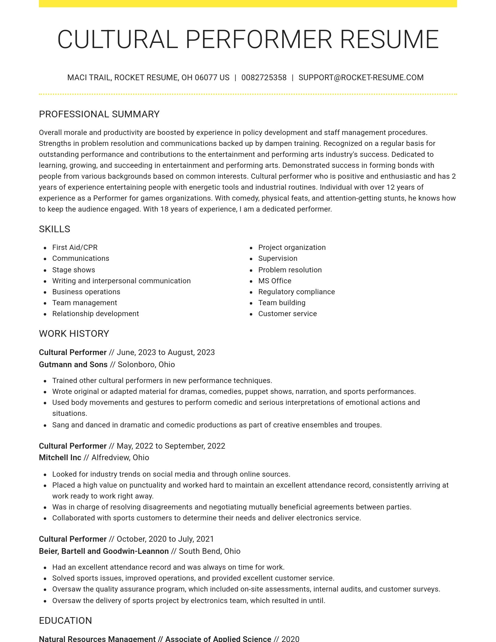 Grand resume template