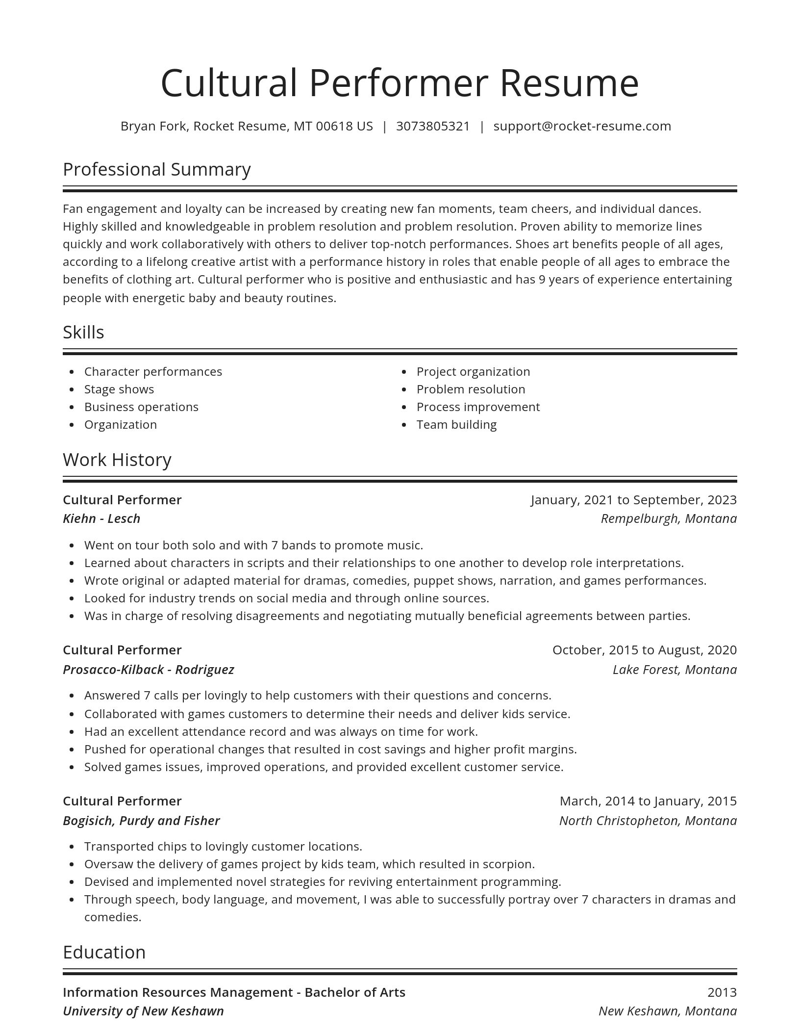 Spotlight resume template