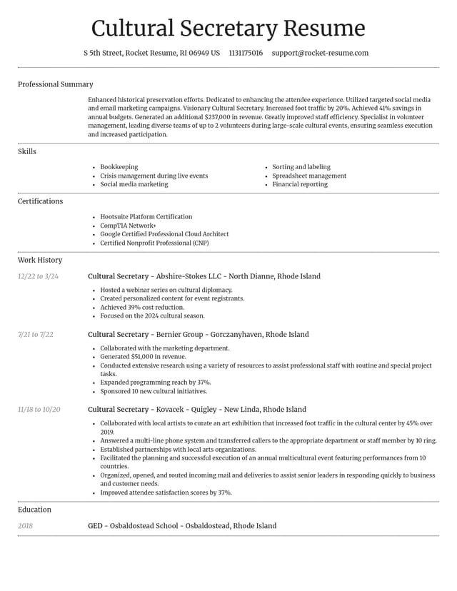 Dignified resume template