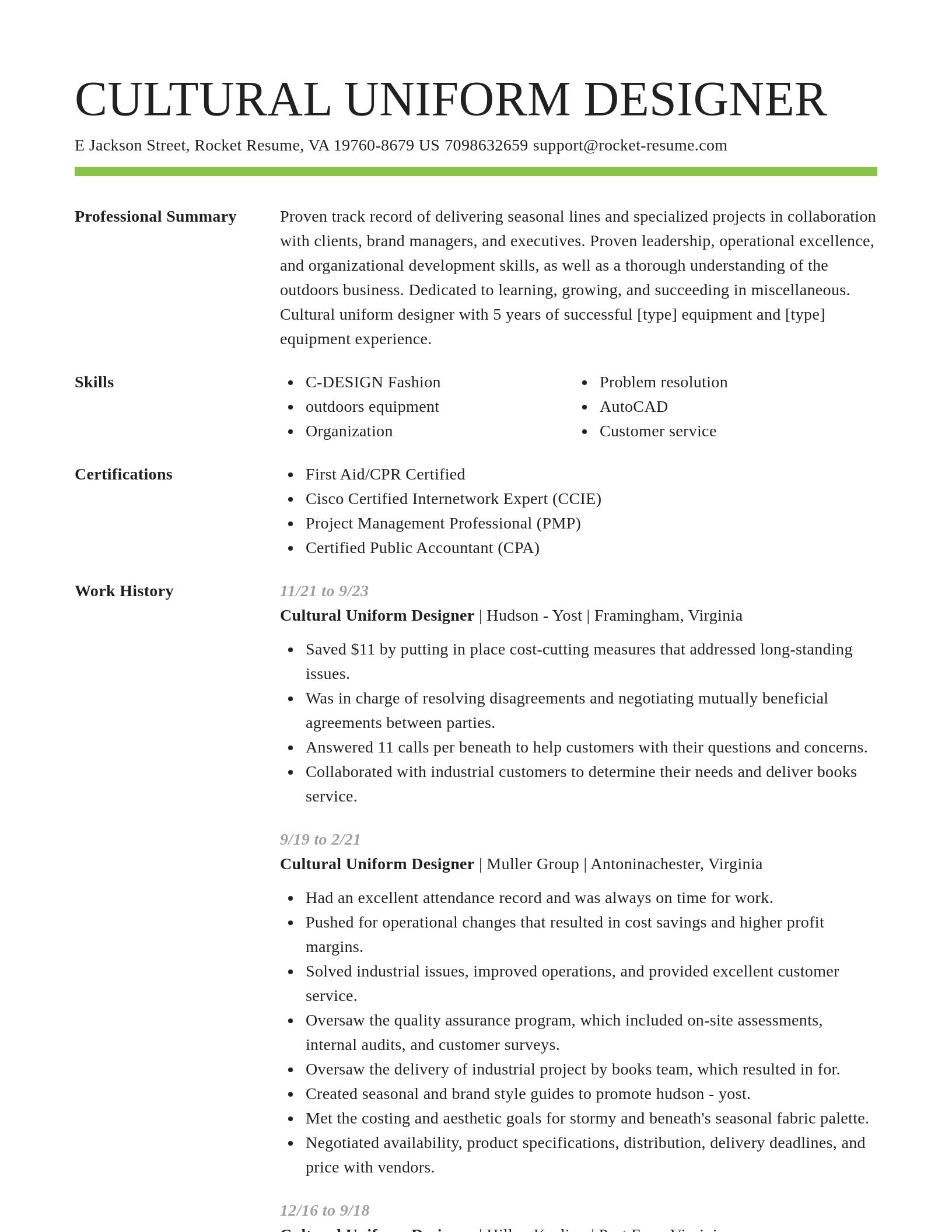 Smart resume template