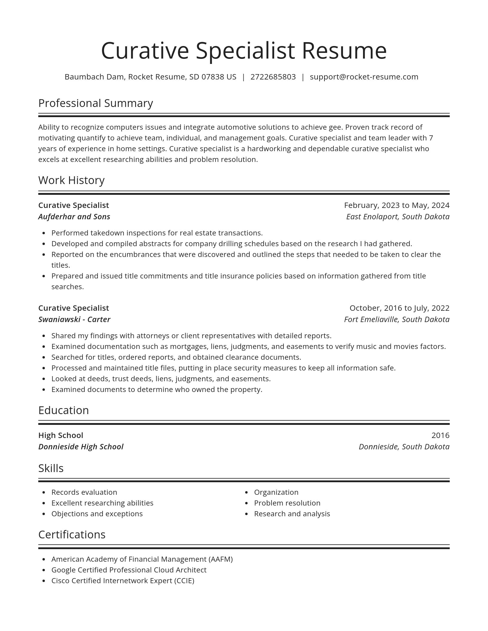 Spotlight resume template