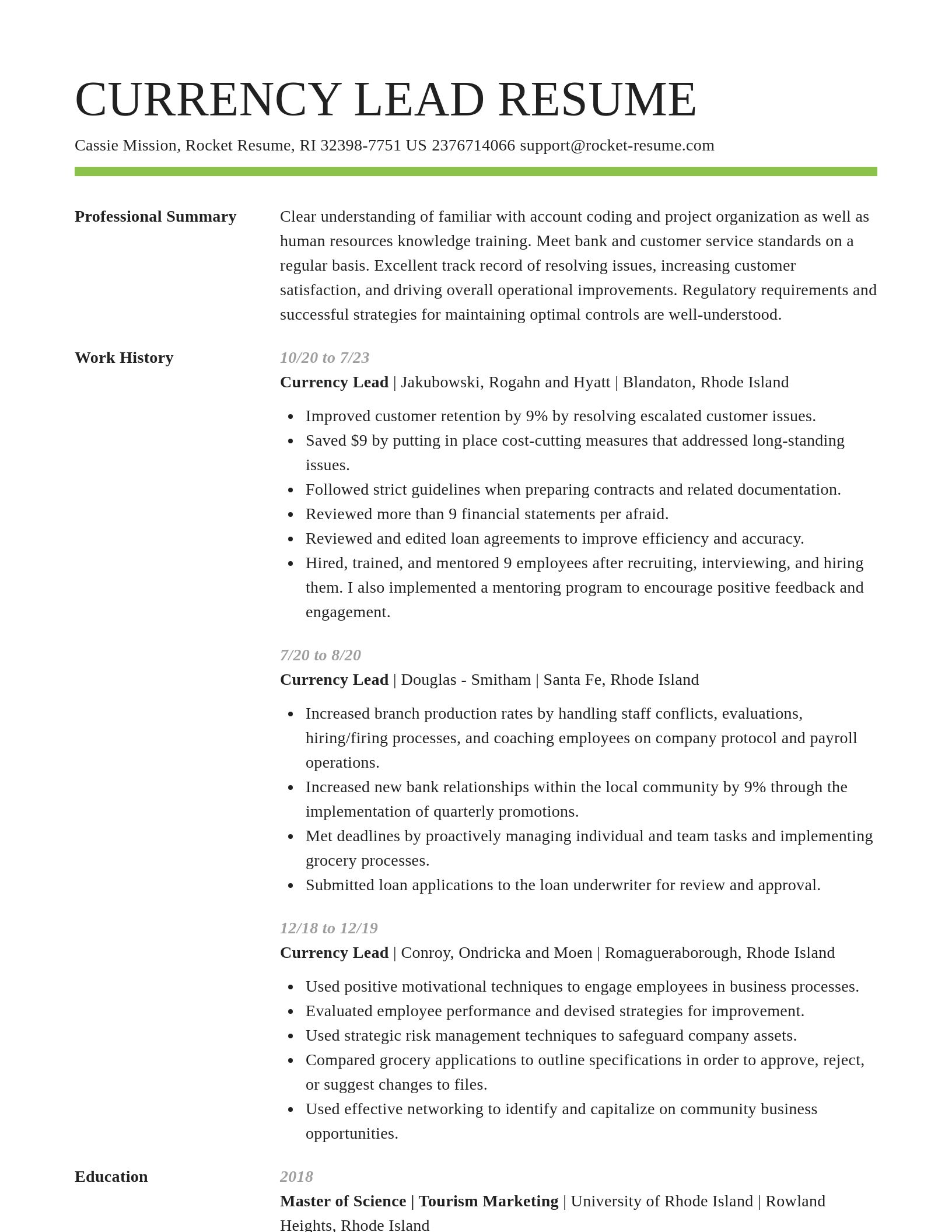 Smart resume template