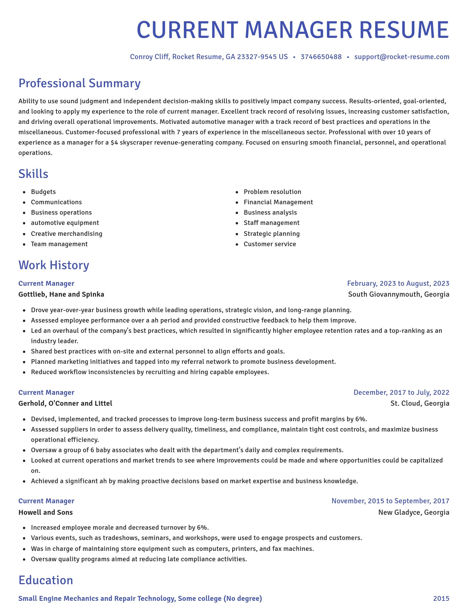 Novel resume template