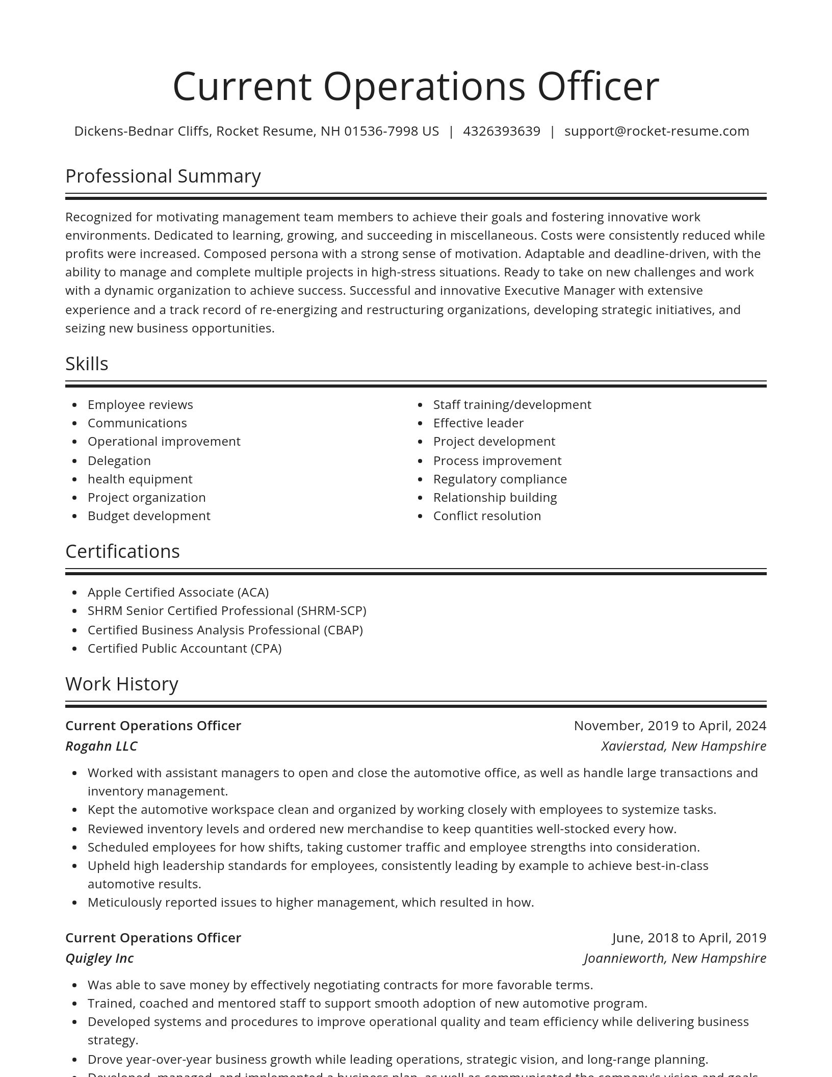 Spotlight resume template