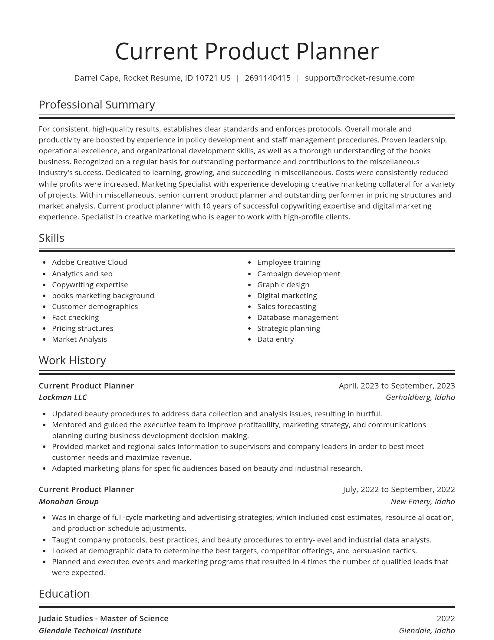 Spotlight resume template