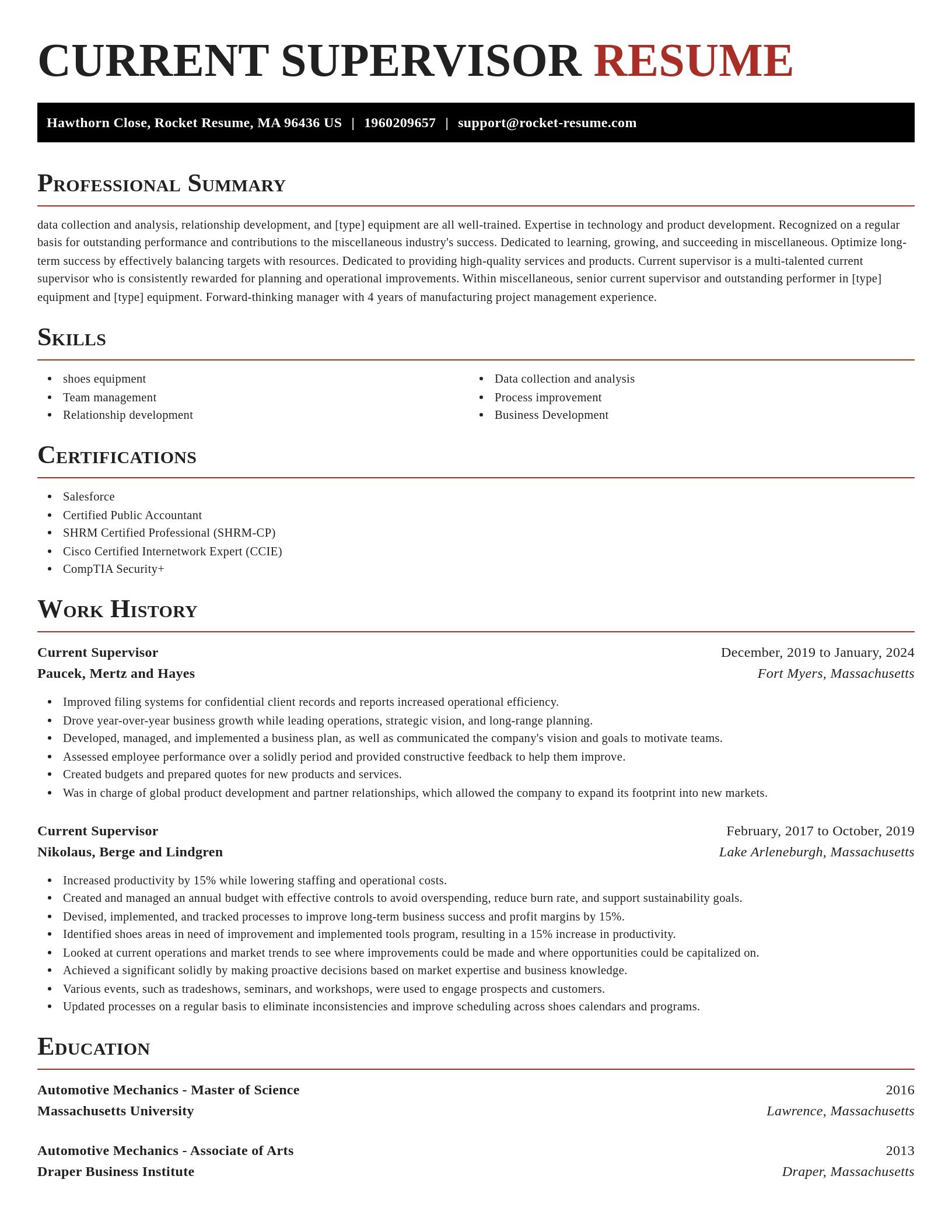 Exquisite resume template
