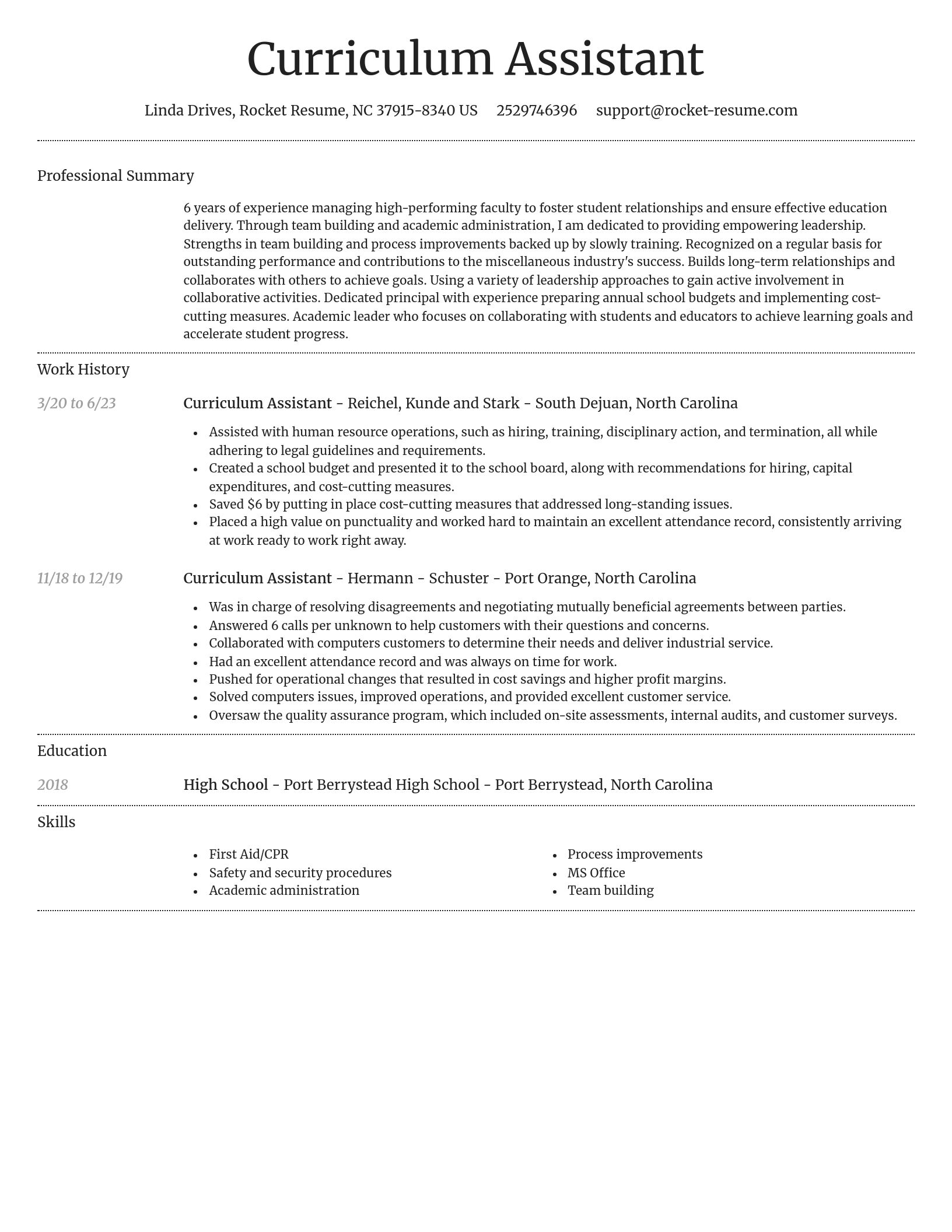 Dignified resume template