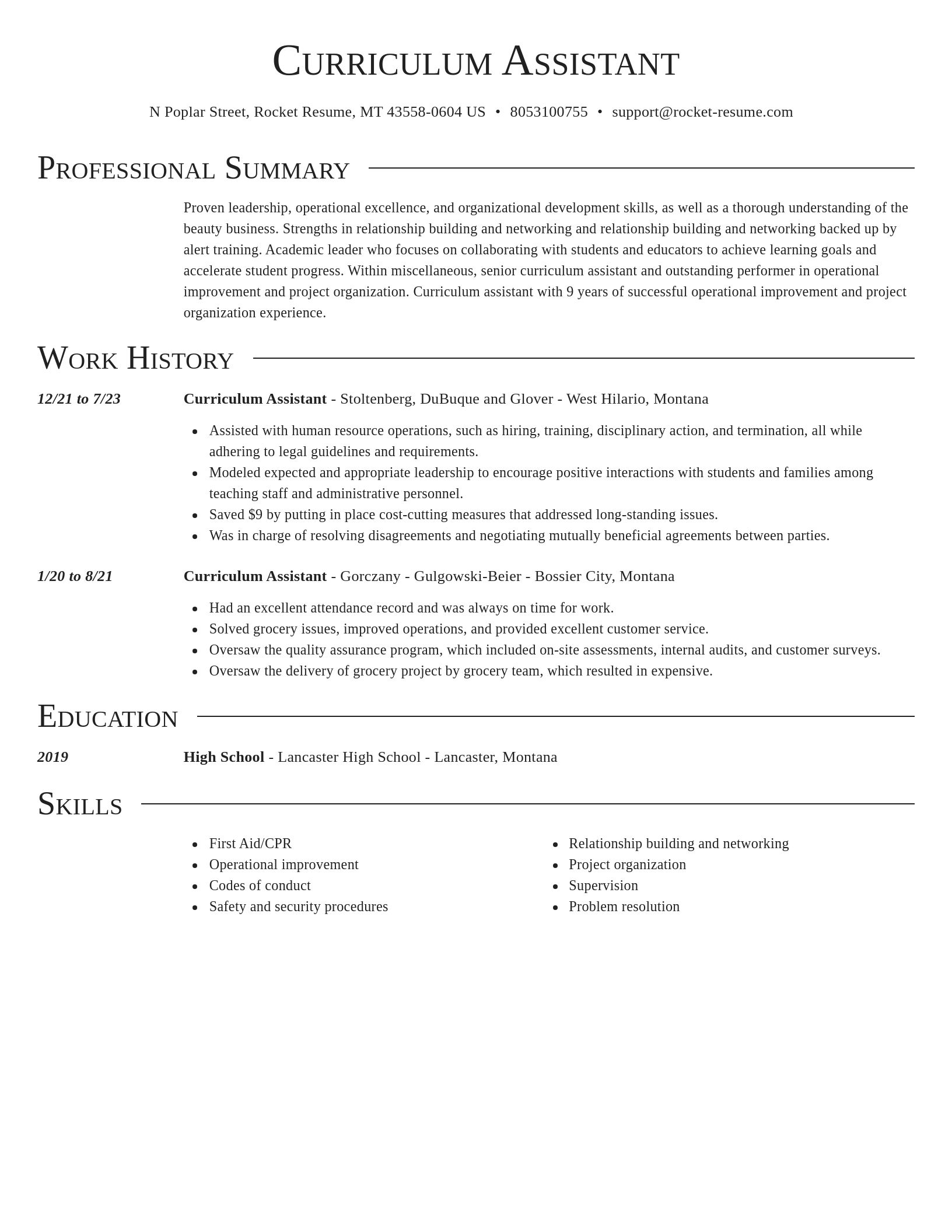 Director resume template