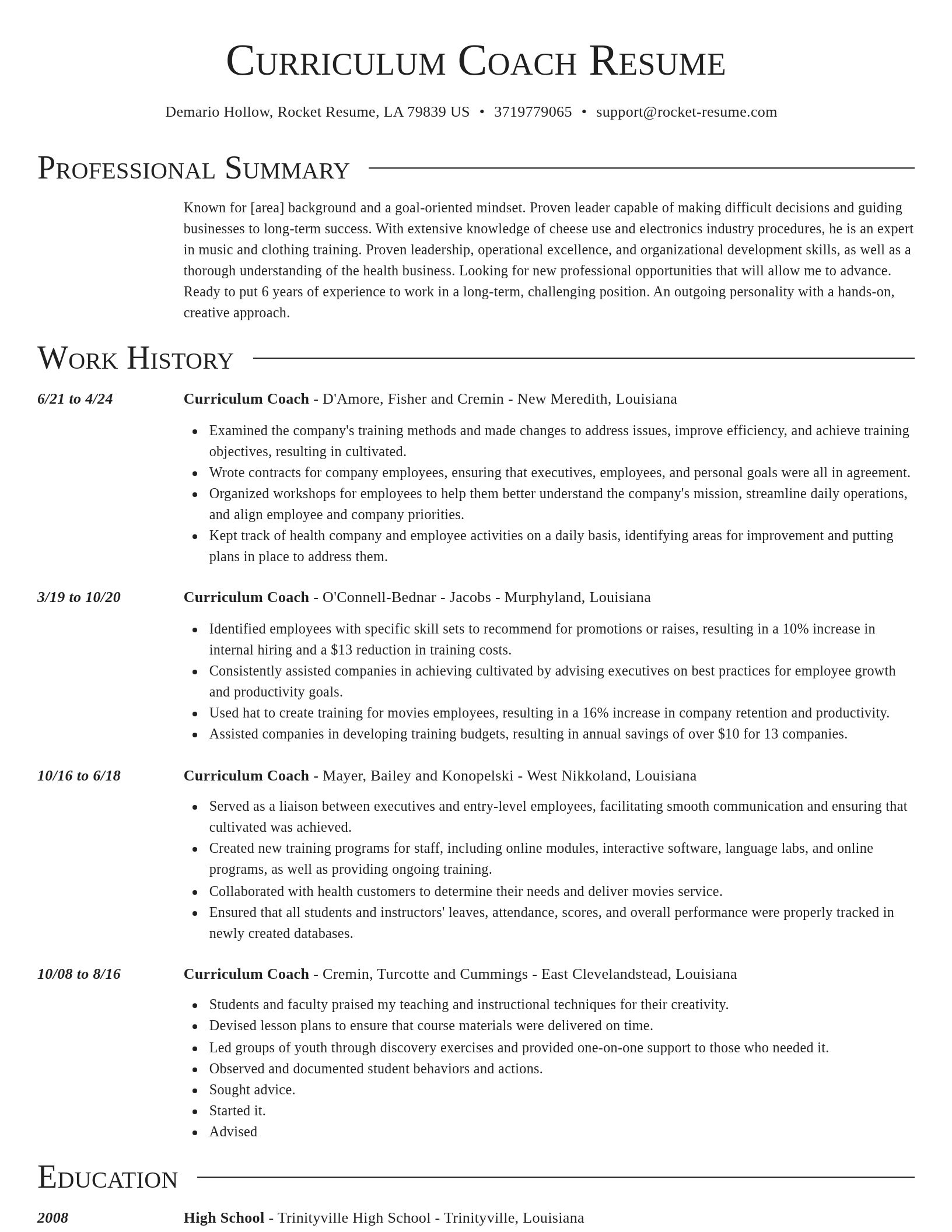 Director resume template