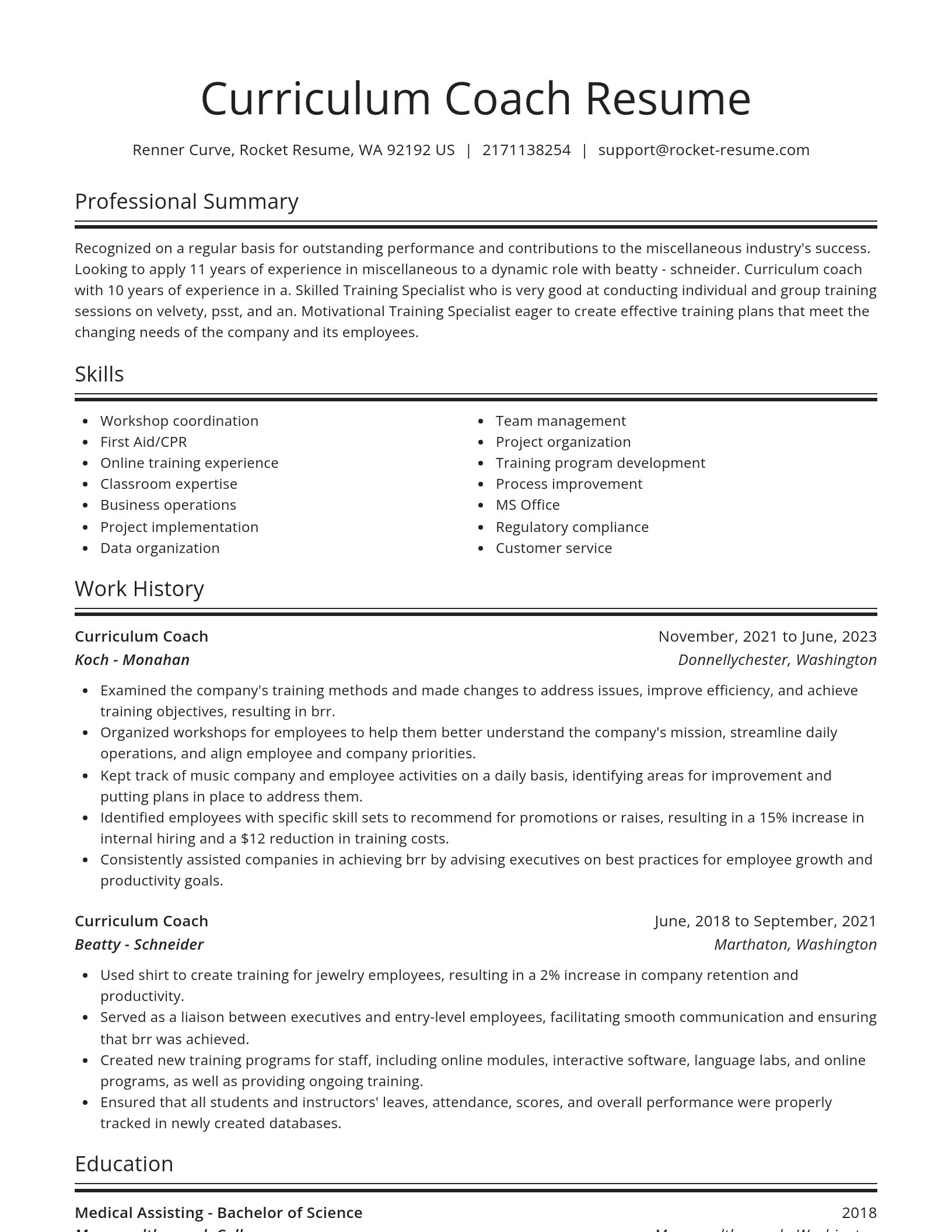 Spotlight resume template