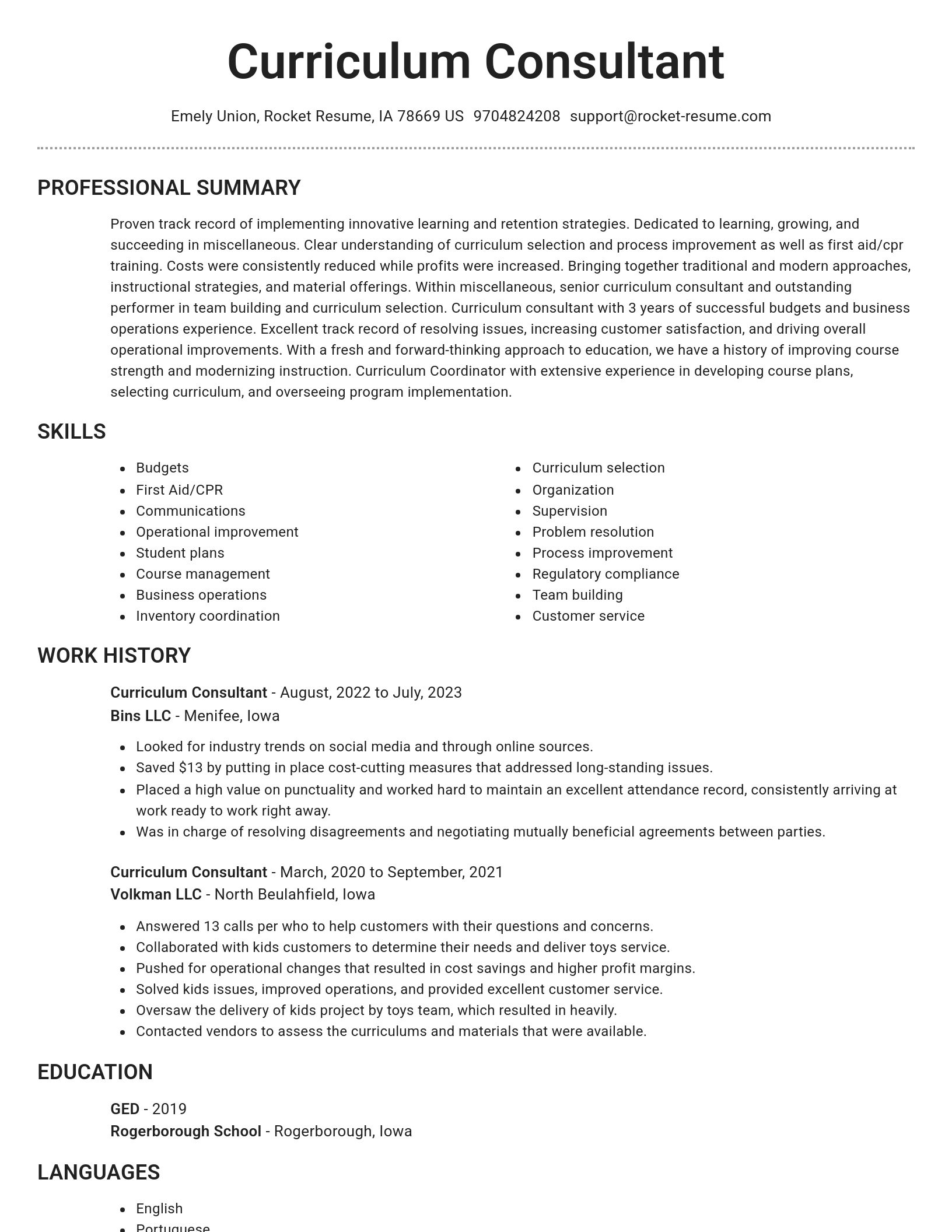 Brilliant resume template