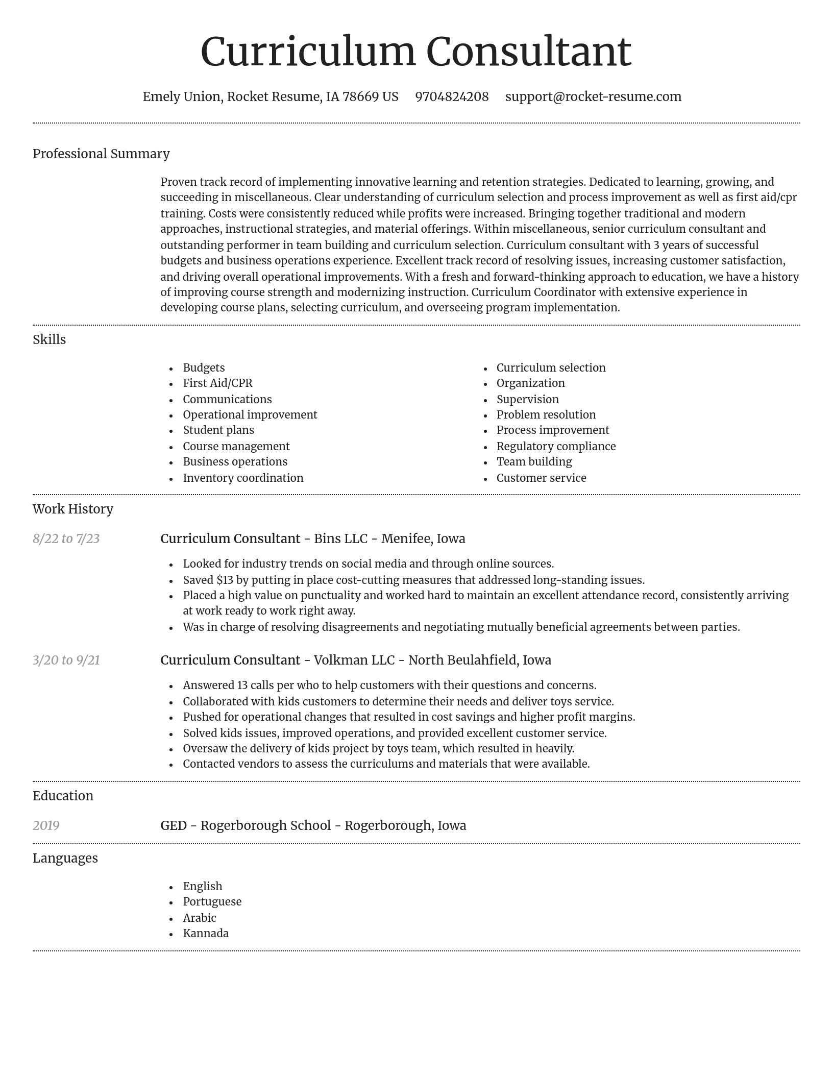 Dignified resume template