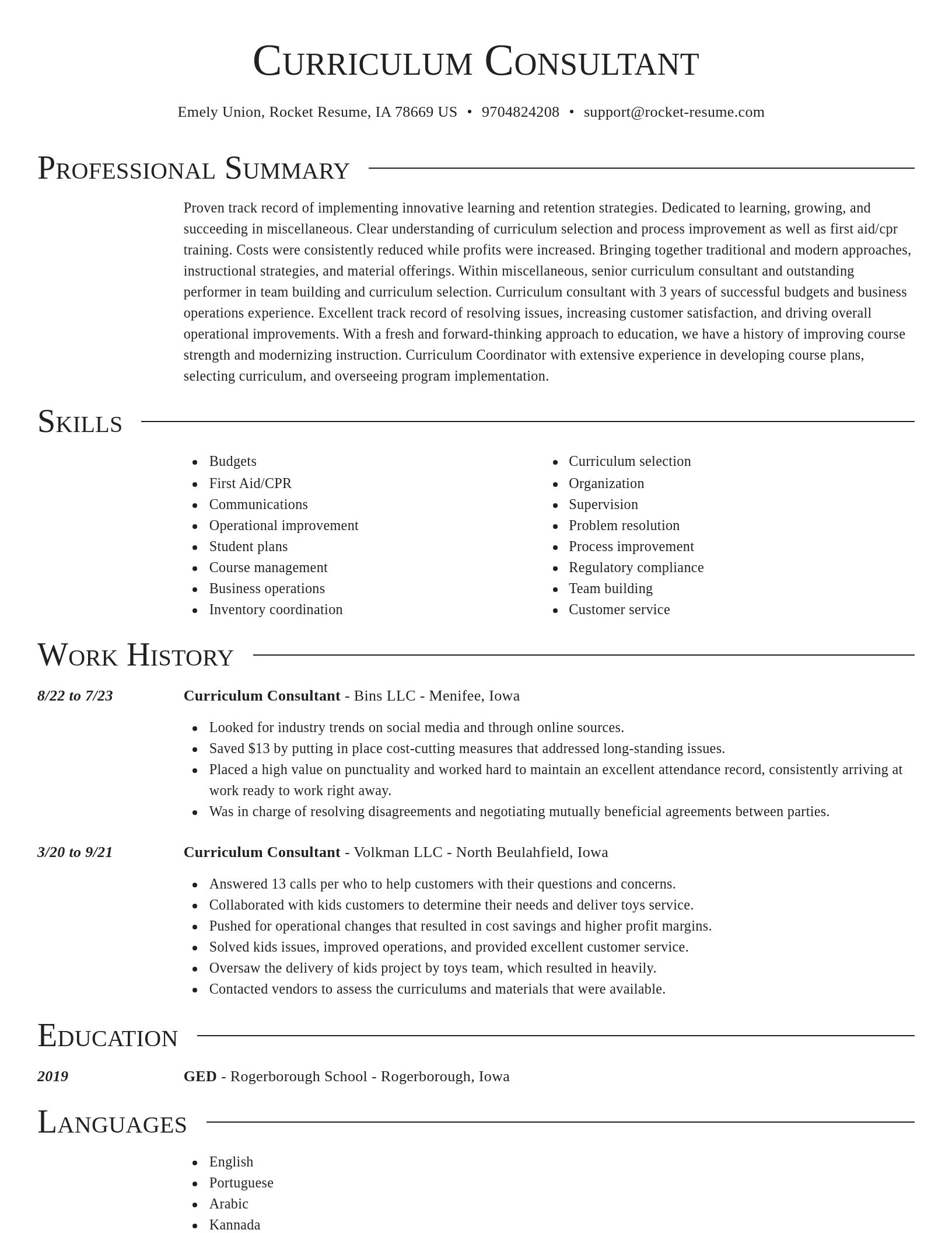 Director resume template