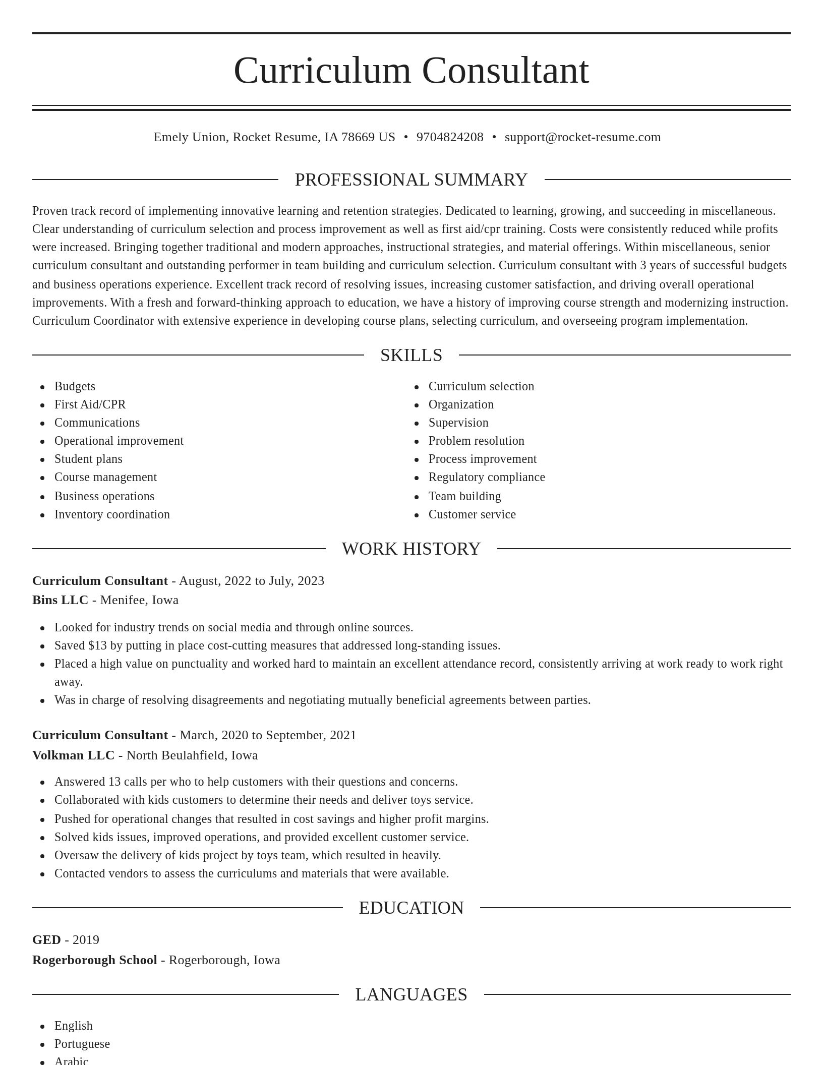 Elegant resume template