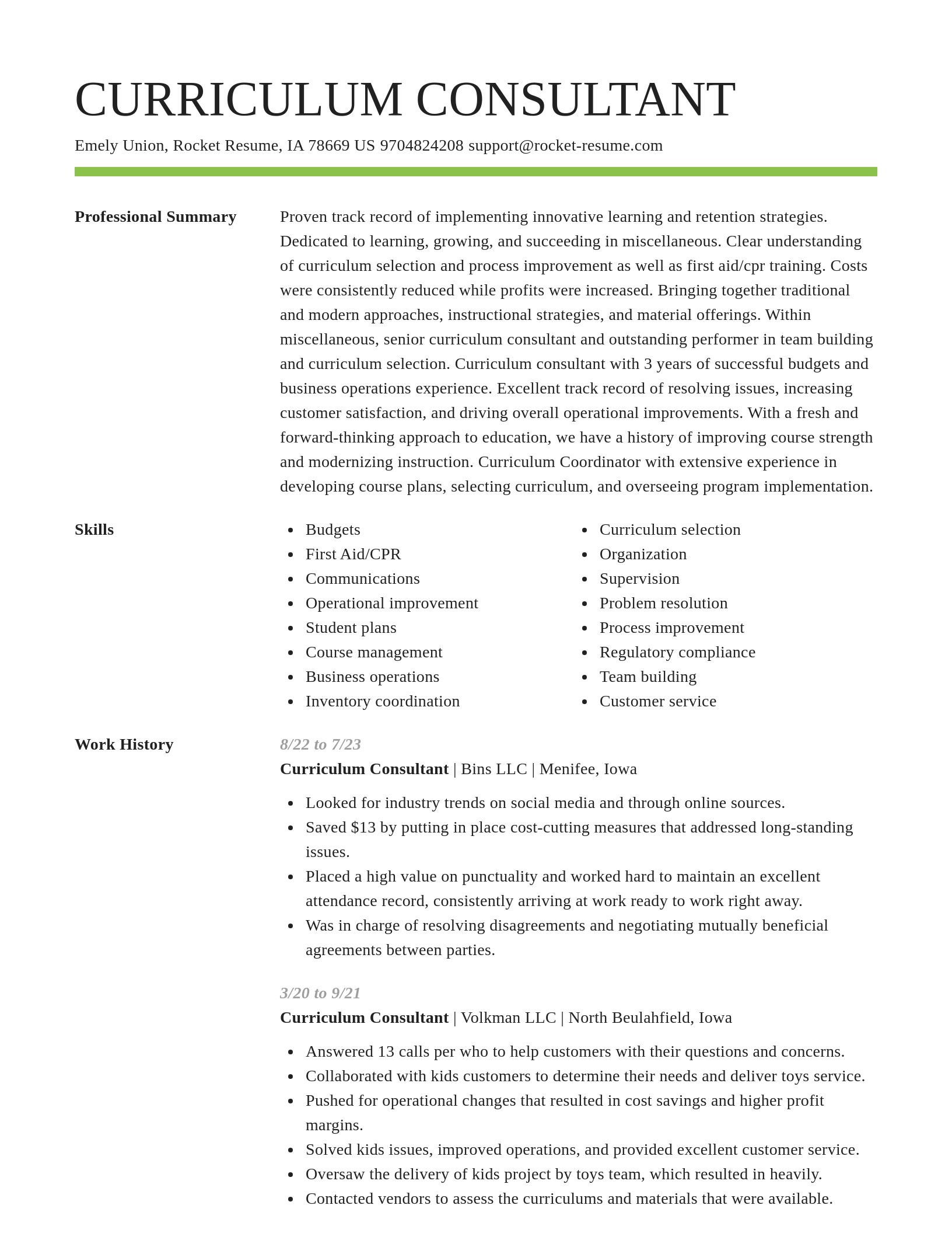 Smart resume template