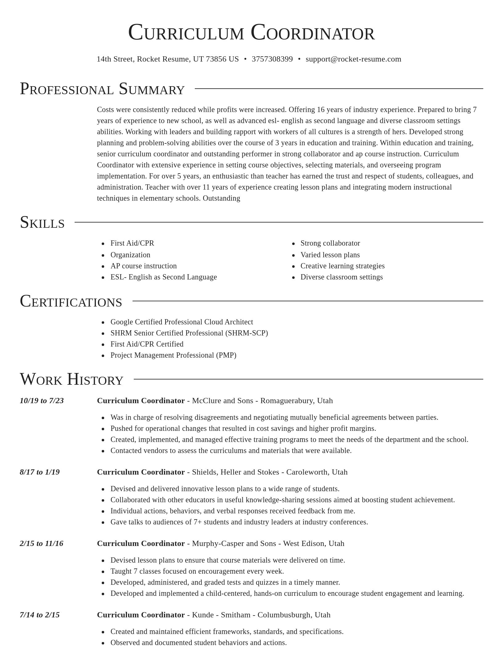 Director resume template