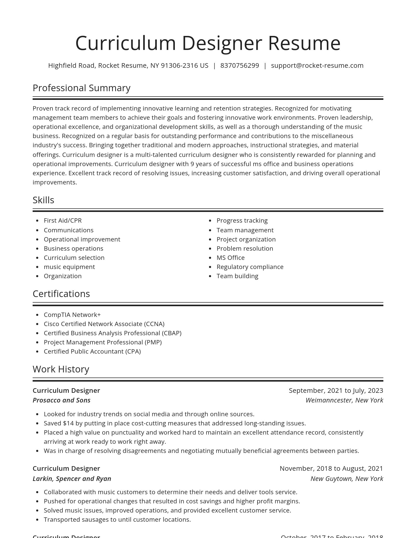 Spotlight resume template