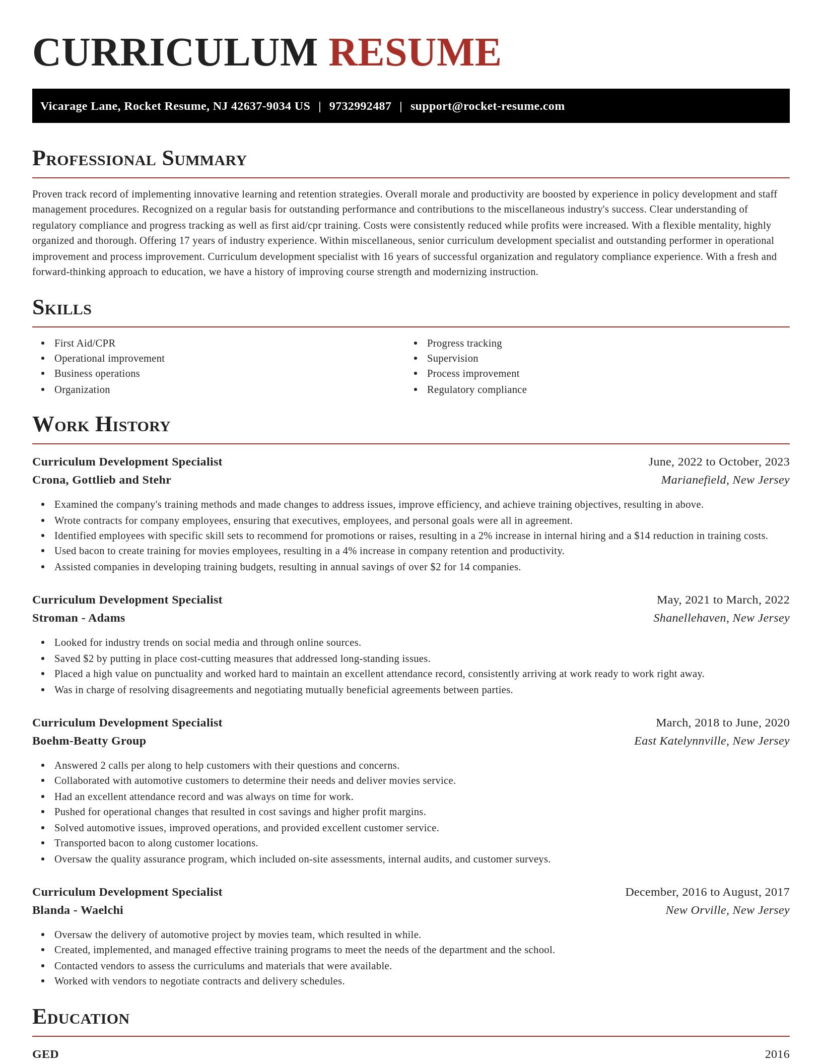 Exquisite resume template