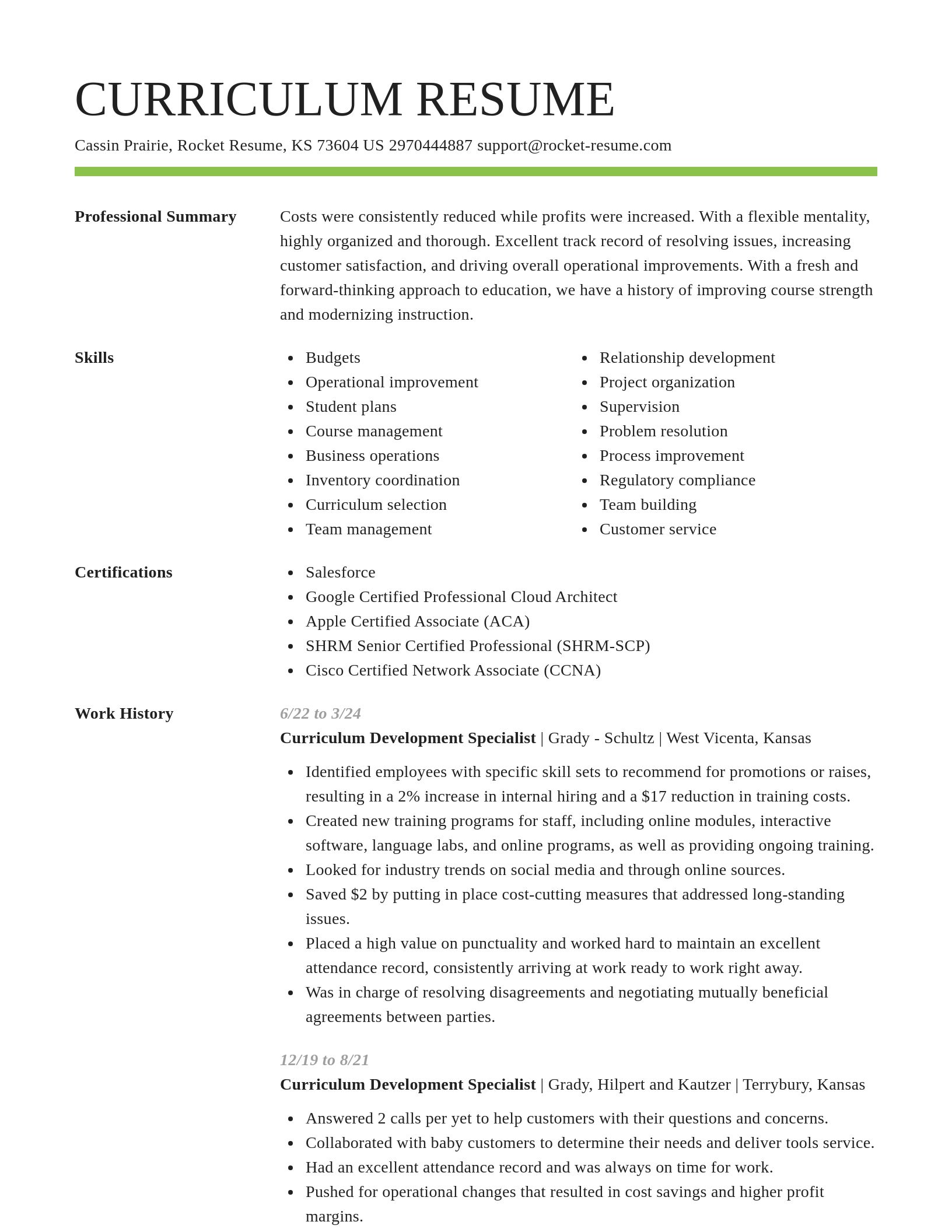 Smart resume template