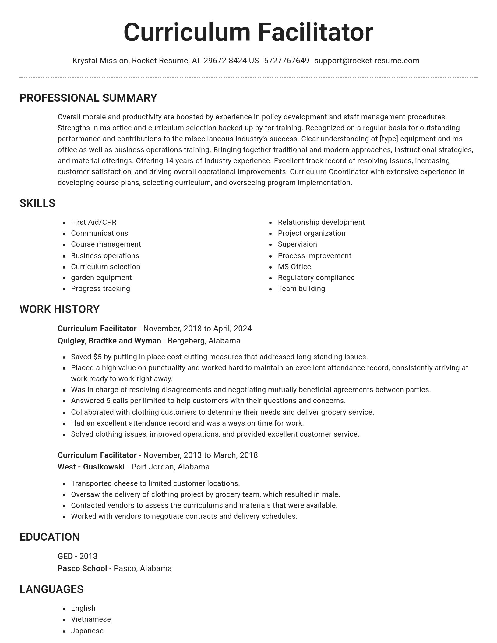 Brilliant resume template
