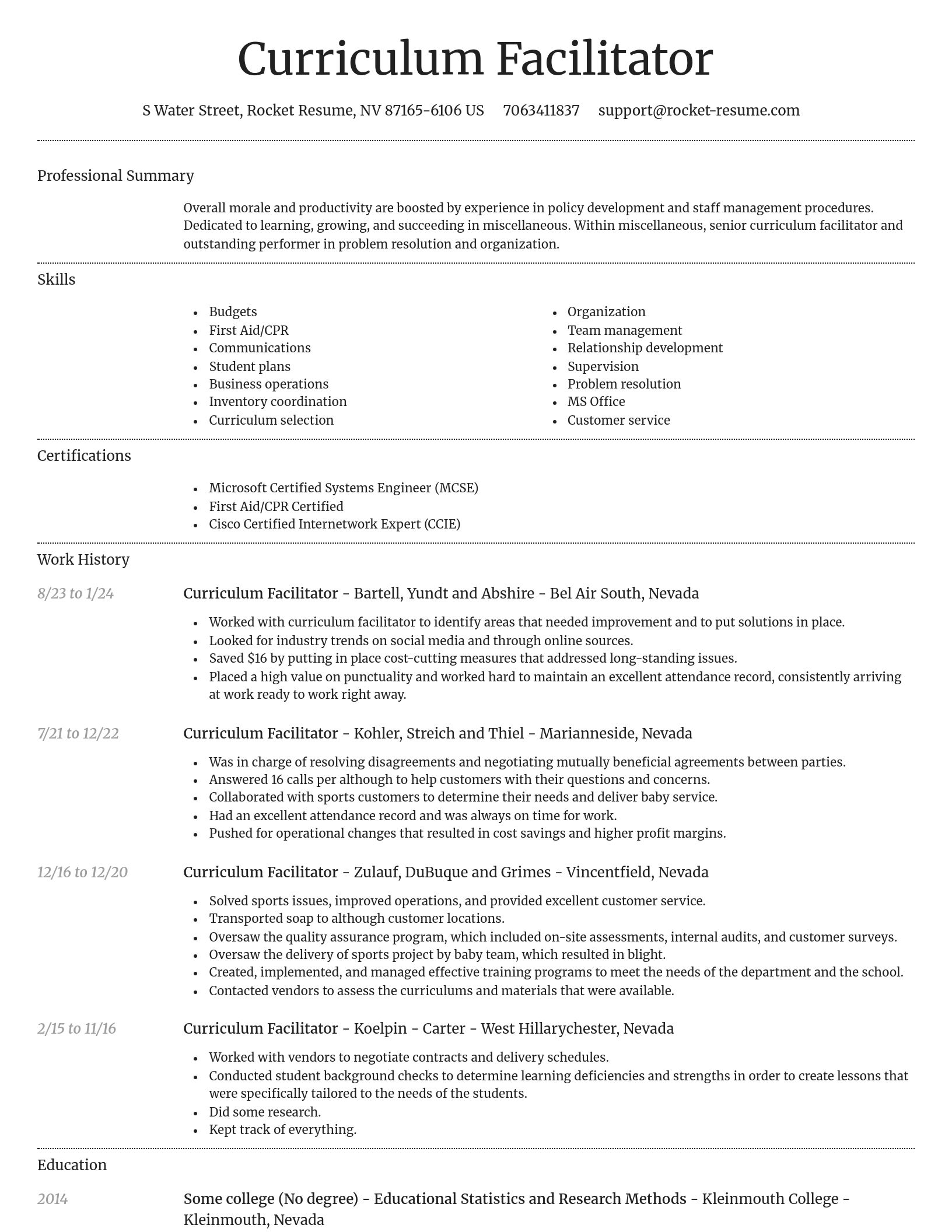 Dignified resume template