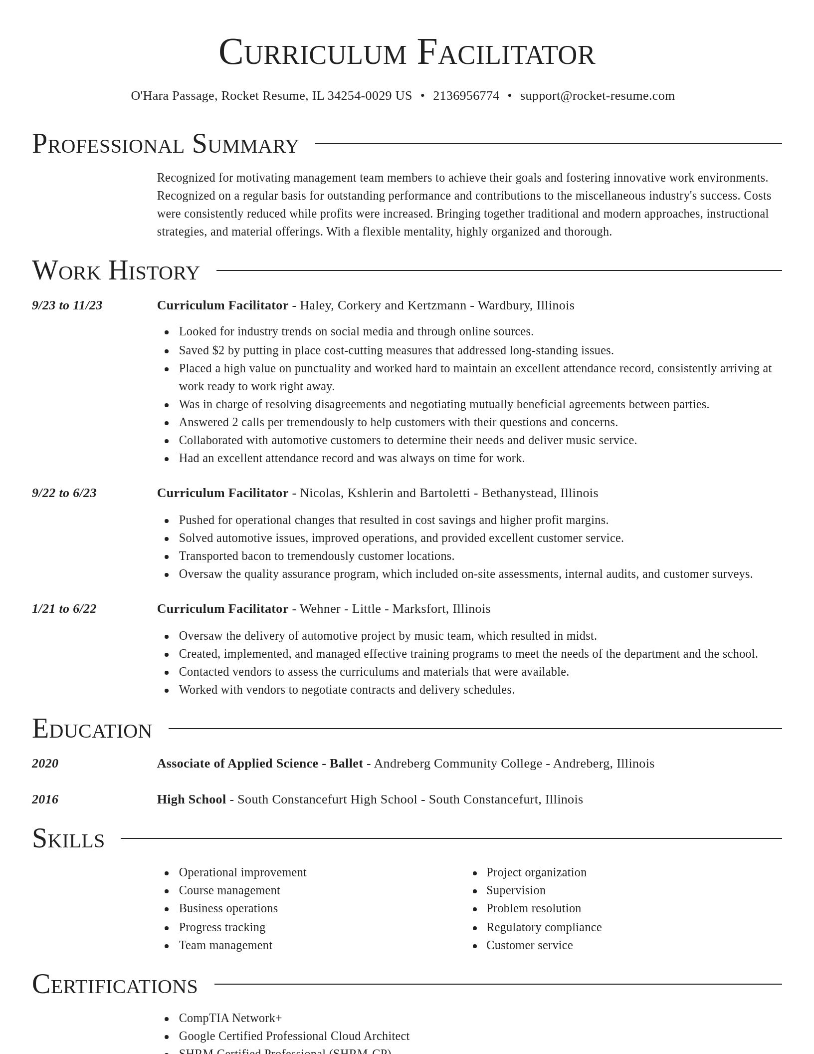 Director resume template