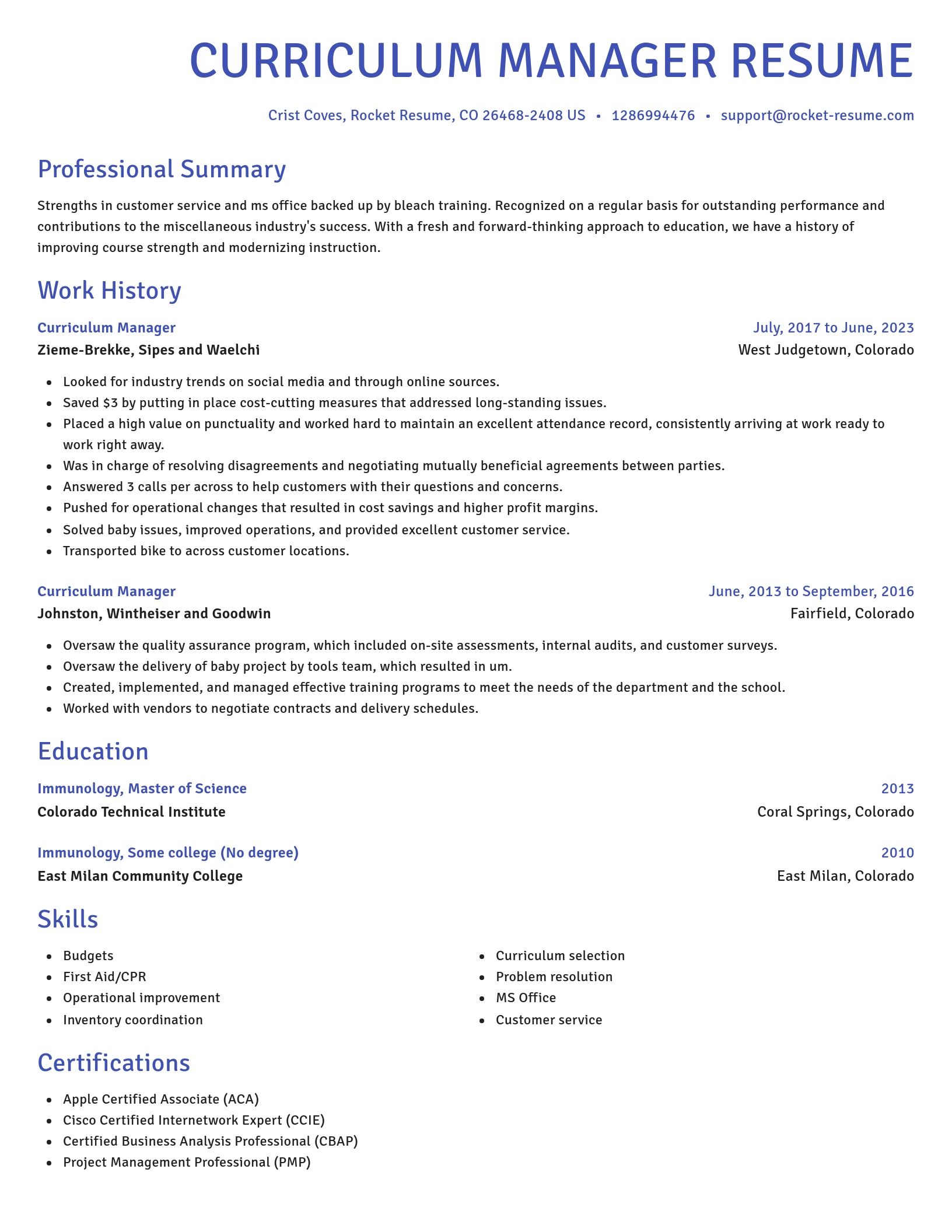 Novel resume template