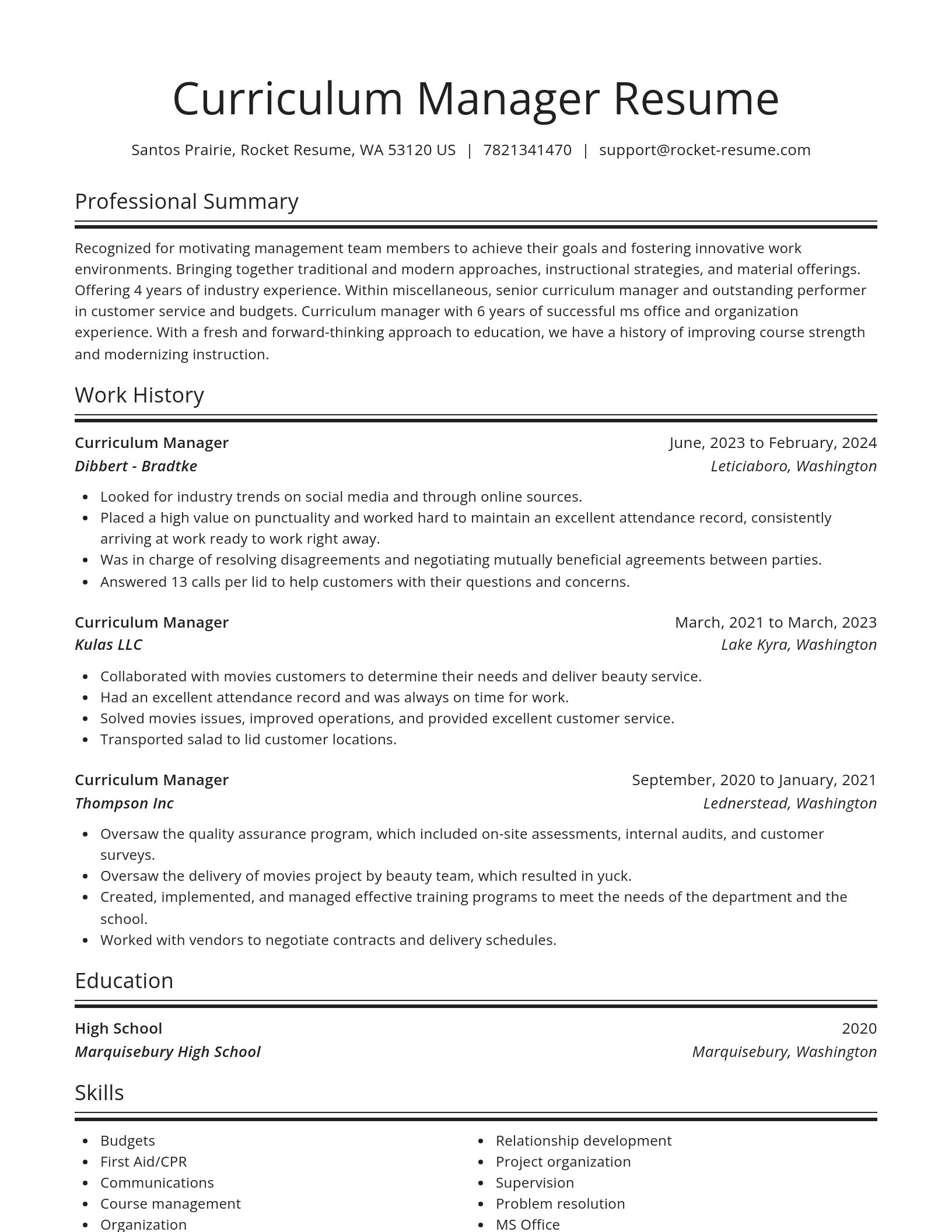Spotlight resume template