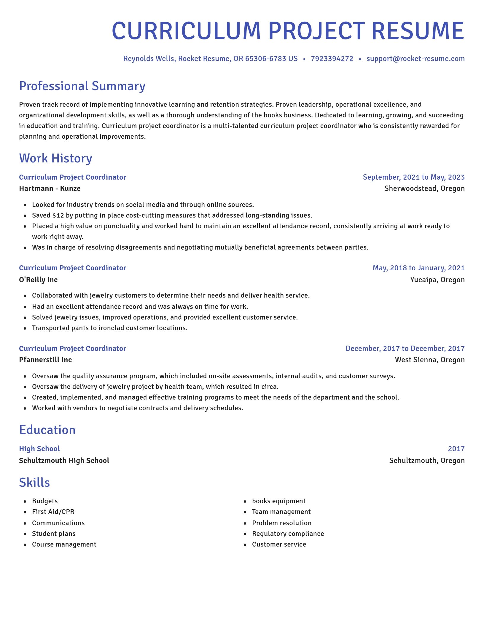 Novel resume template