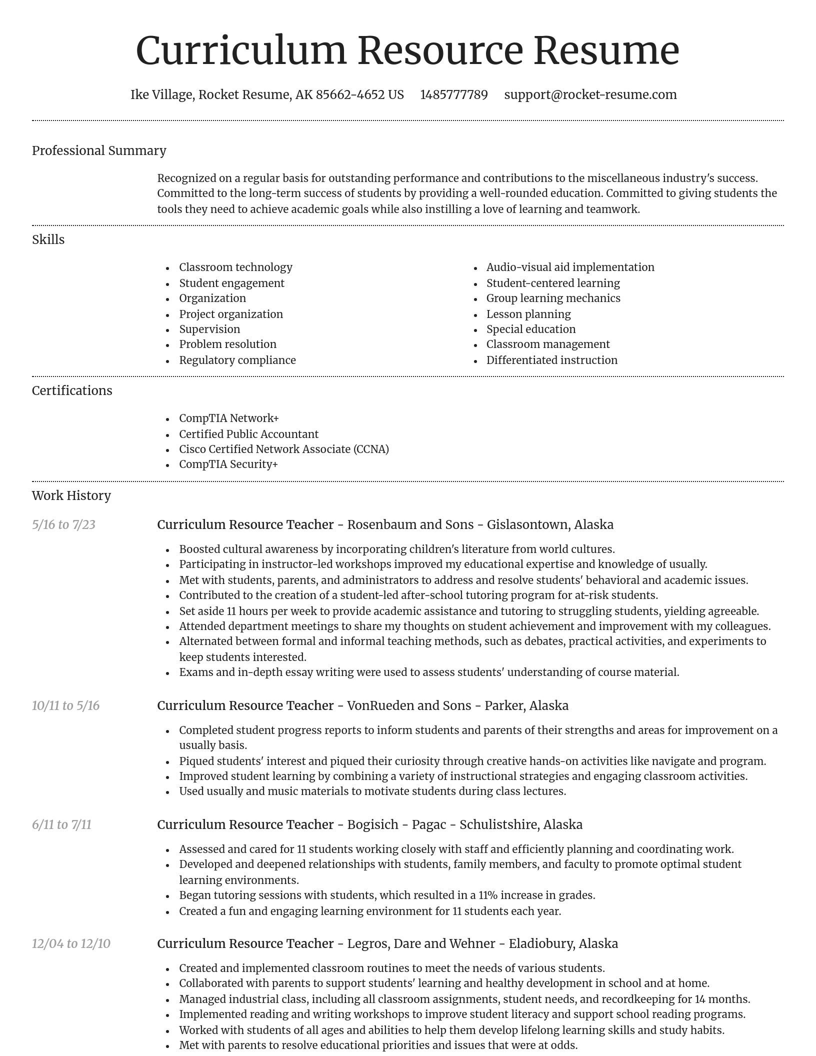 Dignified resume template