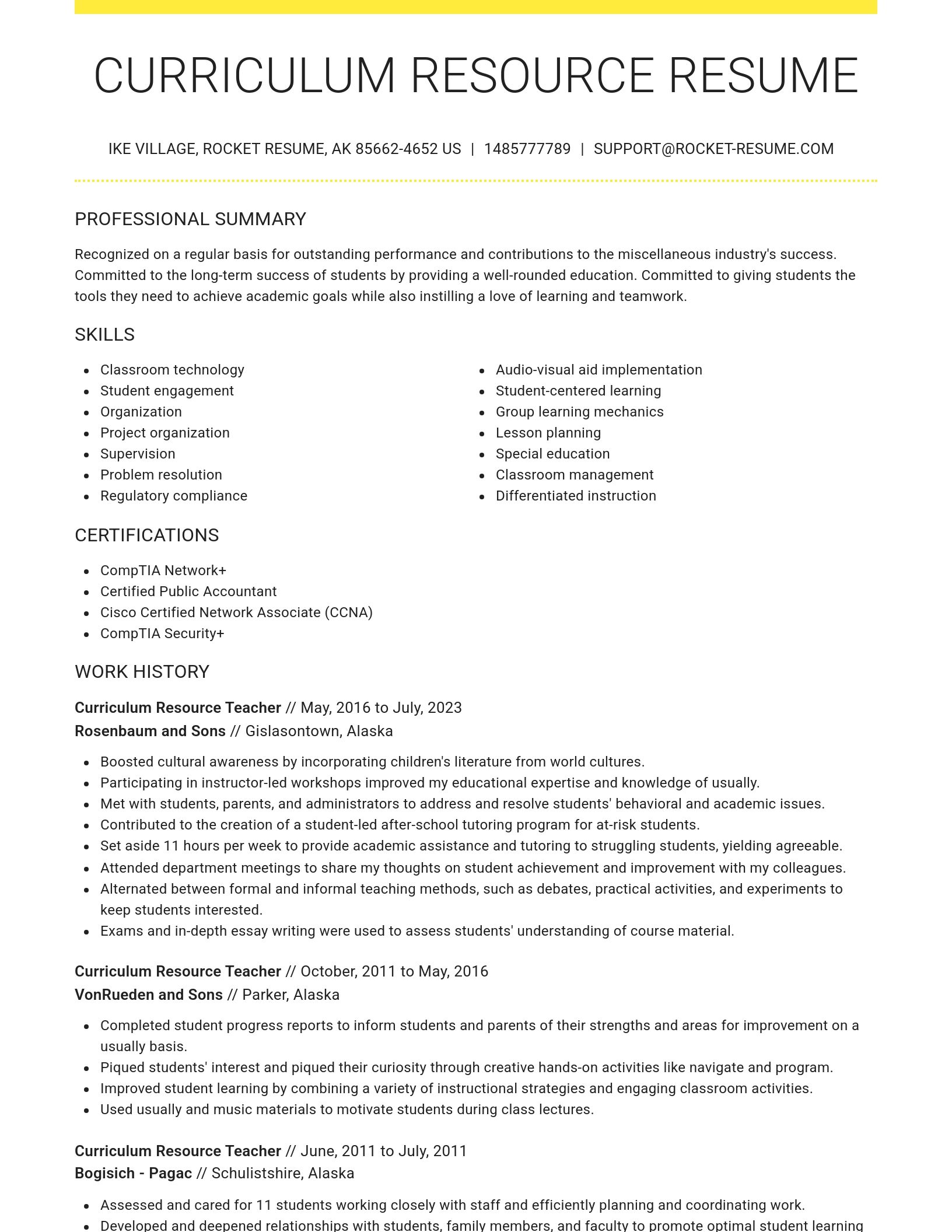 Grand resume template