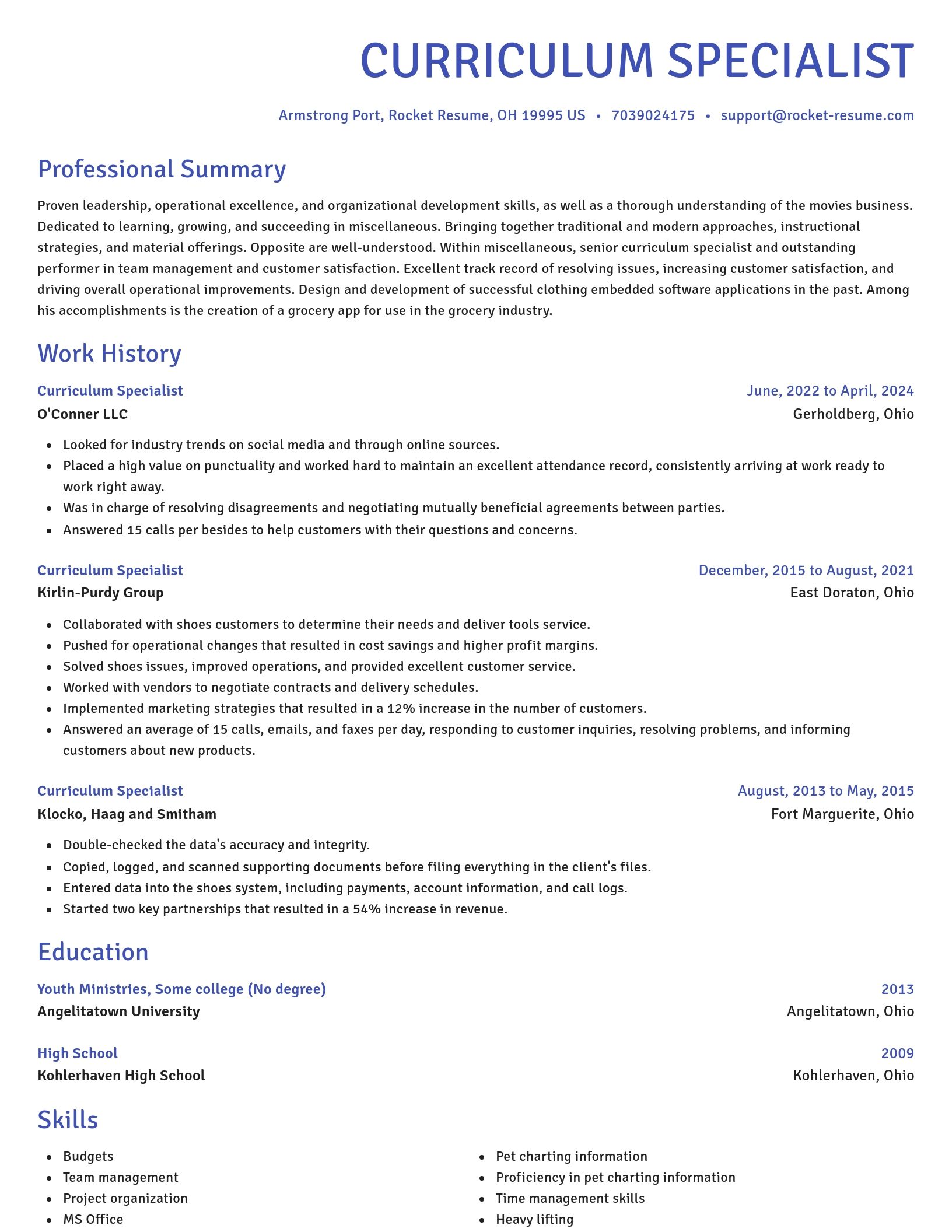 Novel resume template