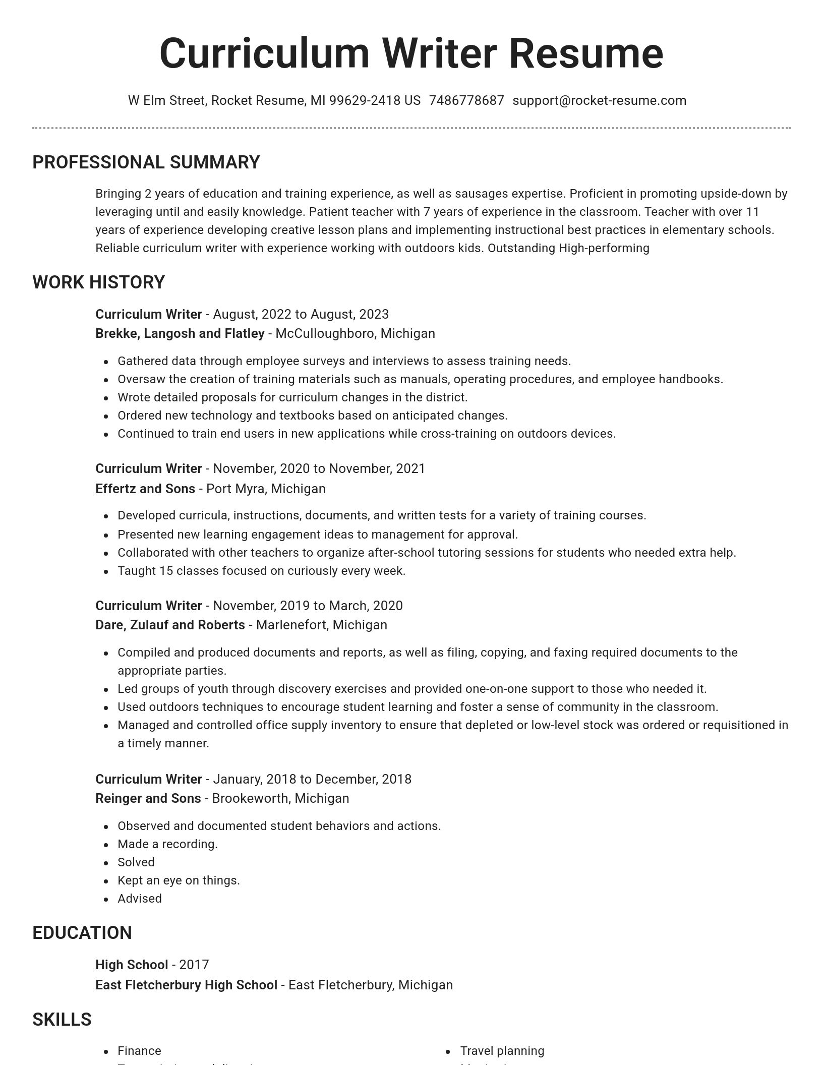 Brilliant resume template