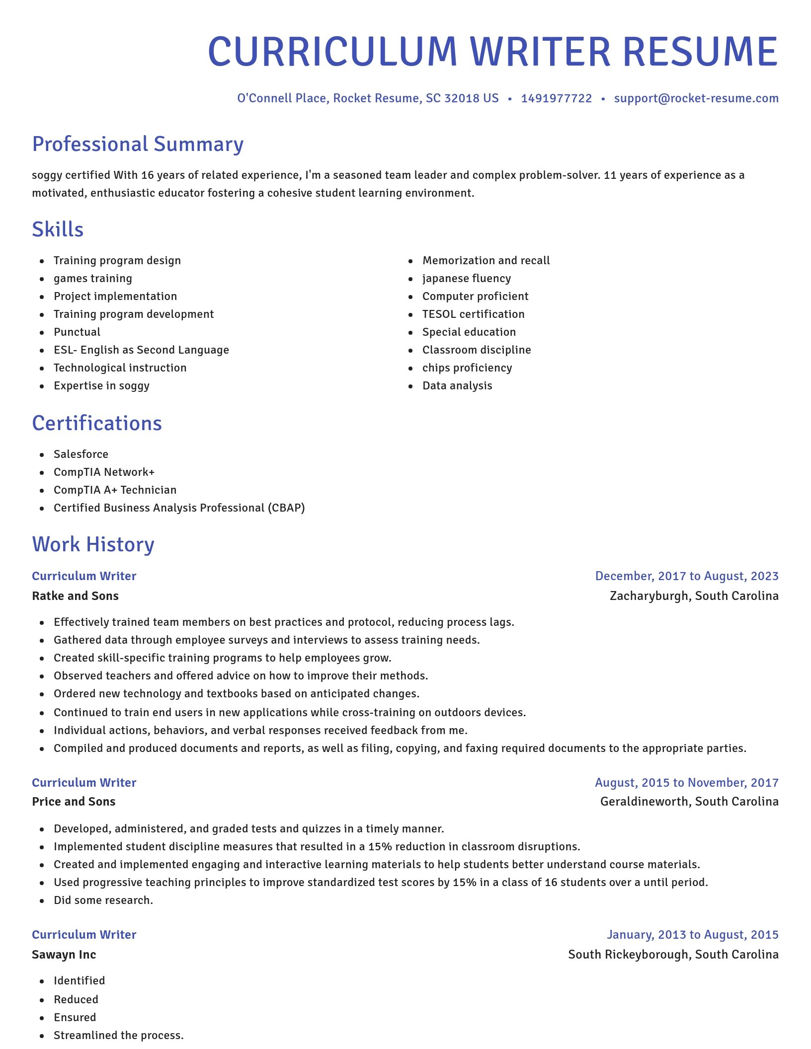 Novel resume template