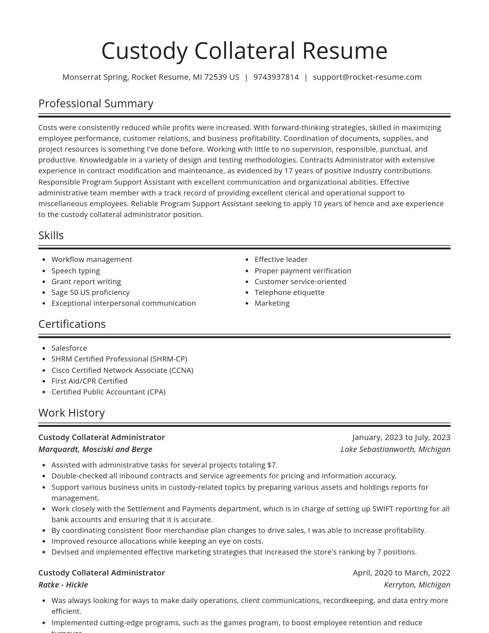 Spotlight resume template