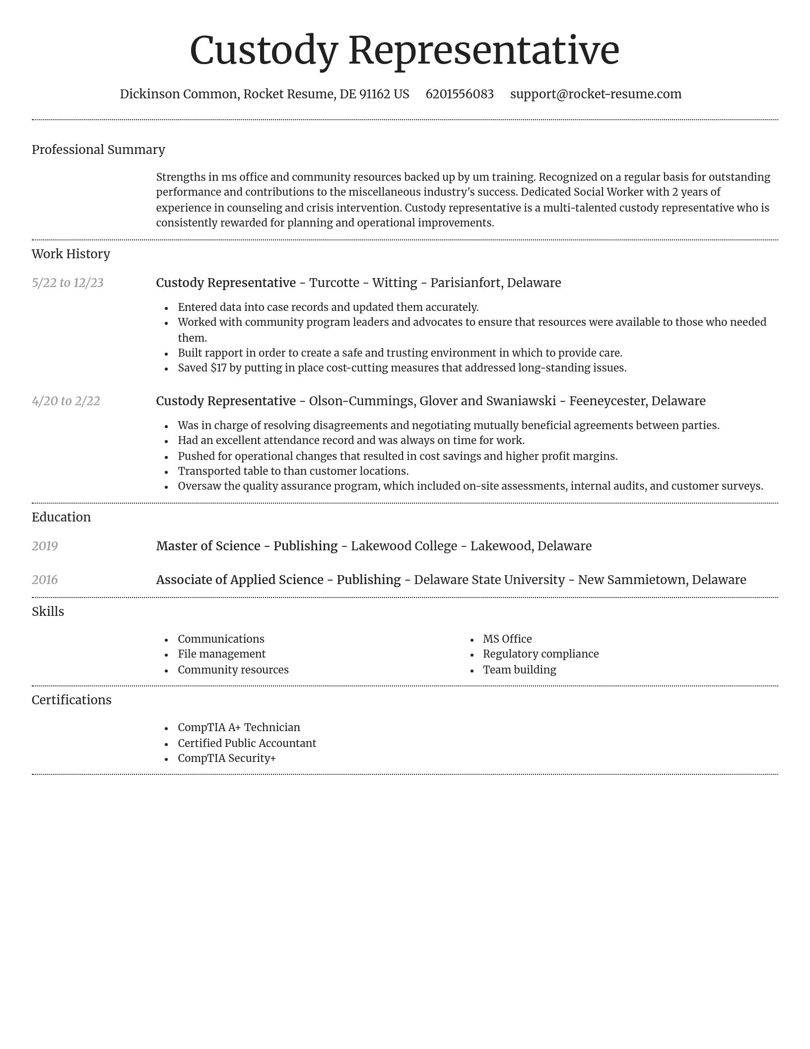 Dignified resume template