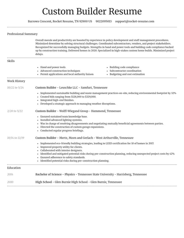 Dignified resume template