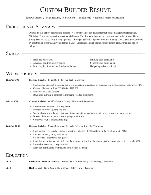 Director resume template