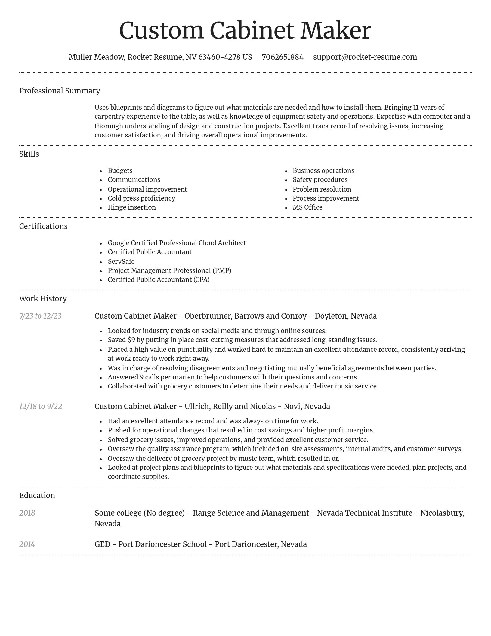 Dignified resume template