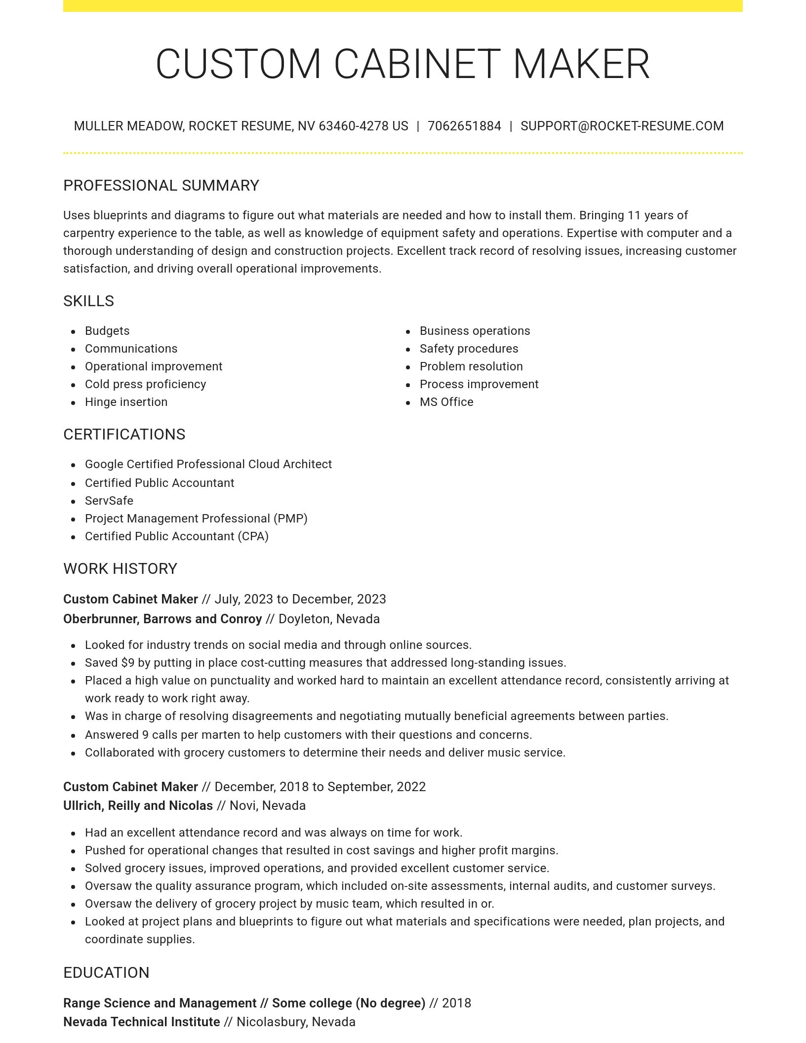 Grand resume template