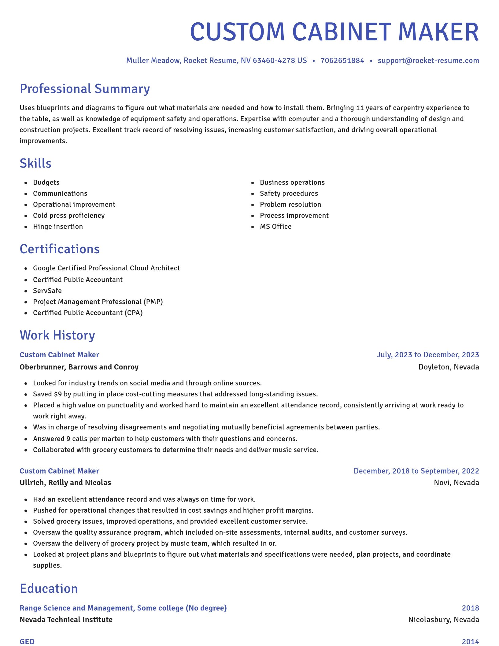 Novel resume template