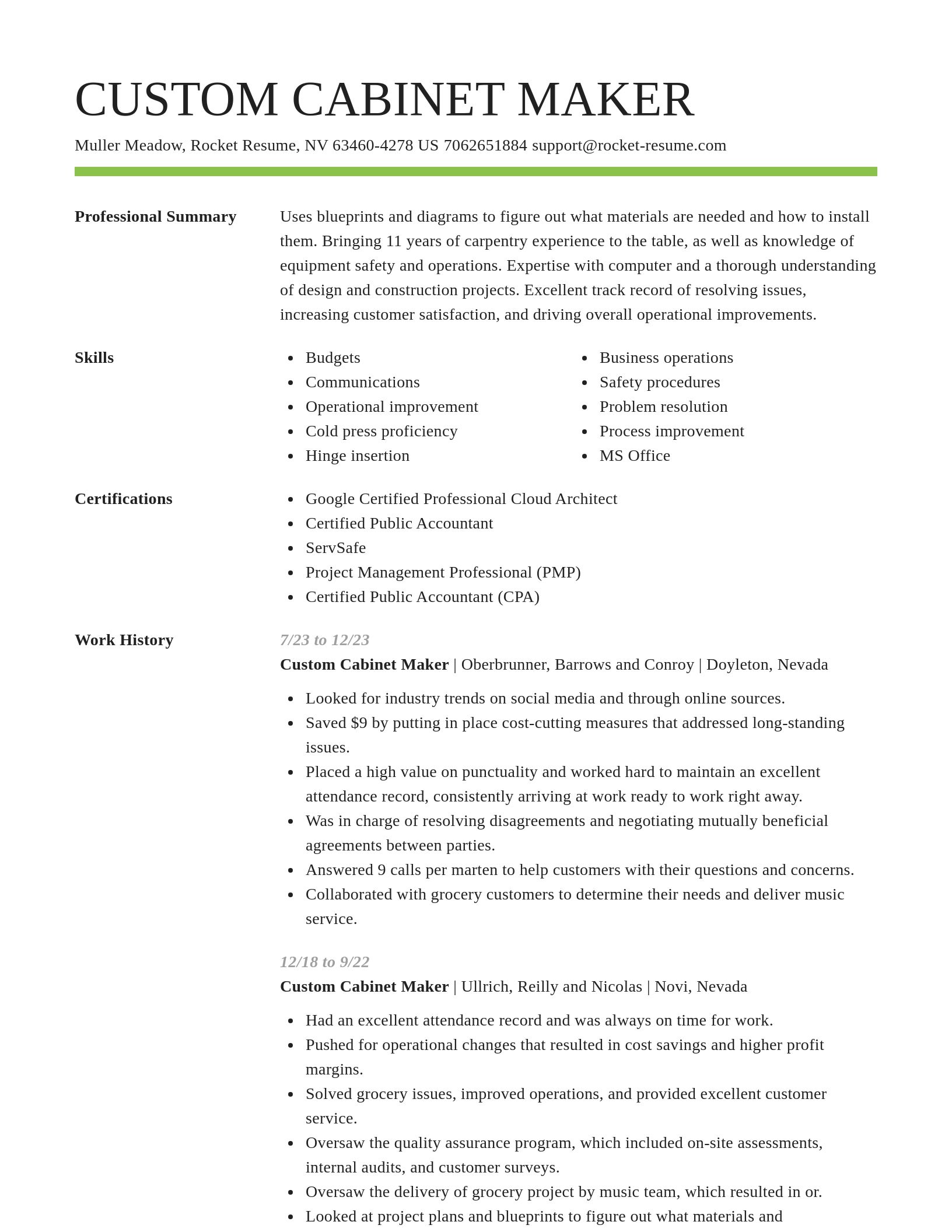 Smart resume template