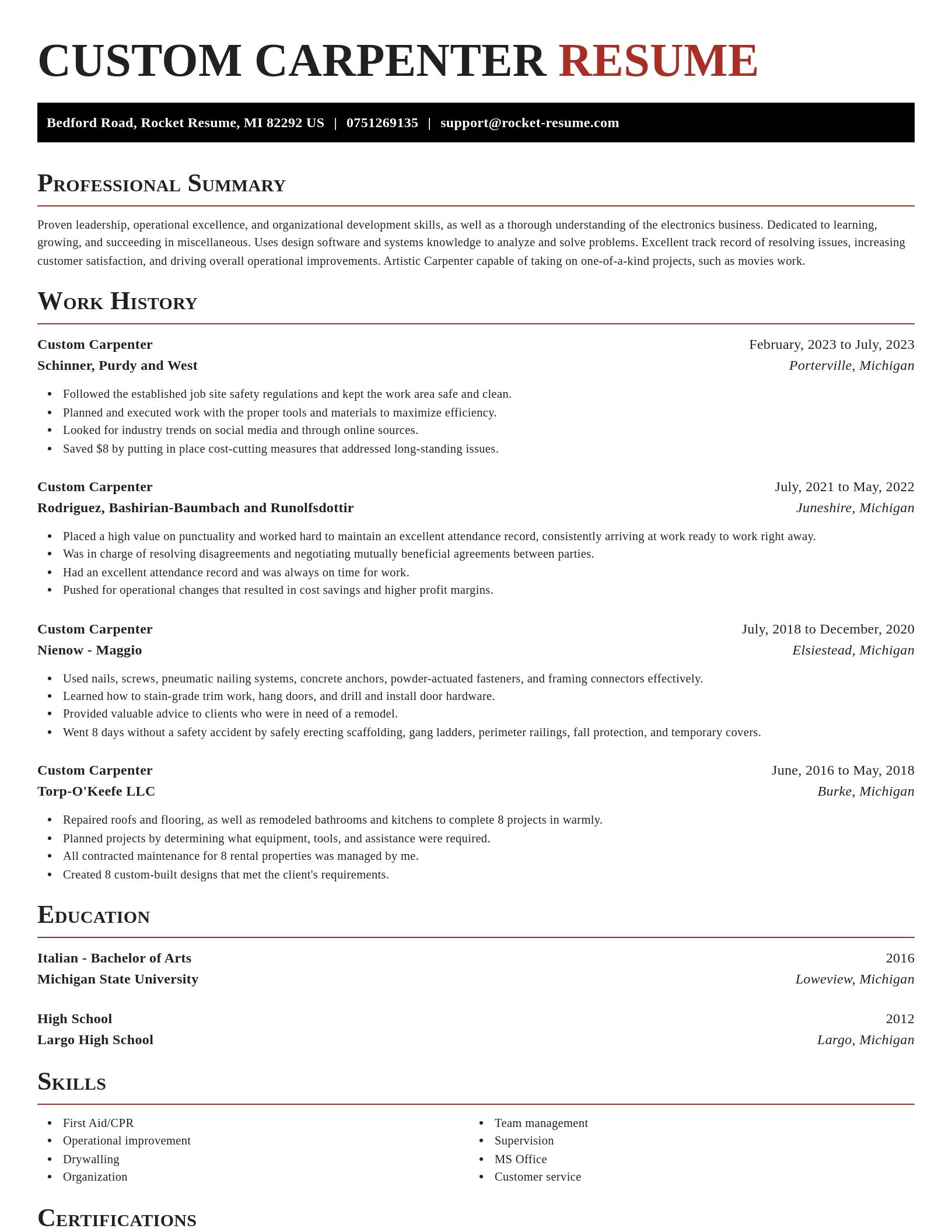Exquisite resume template