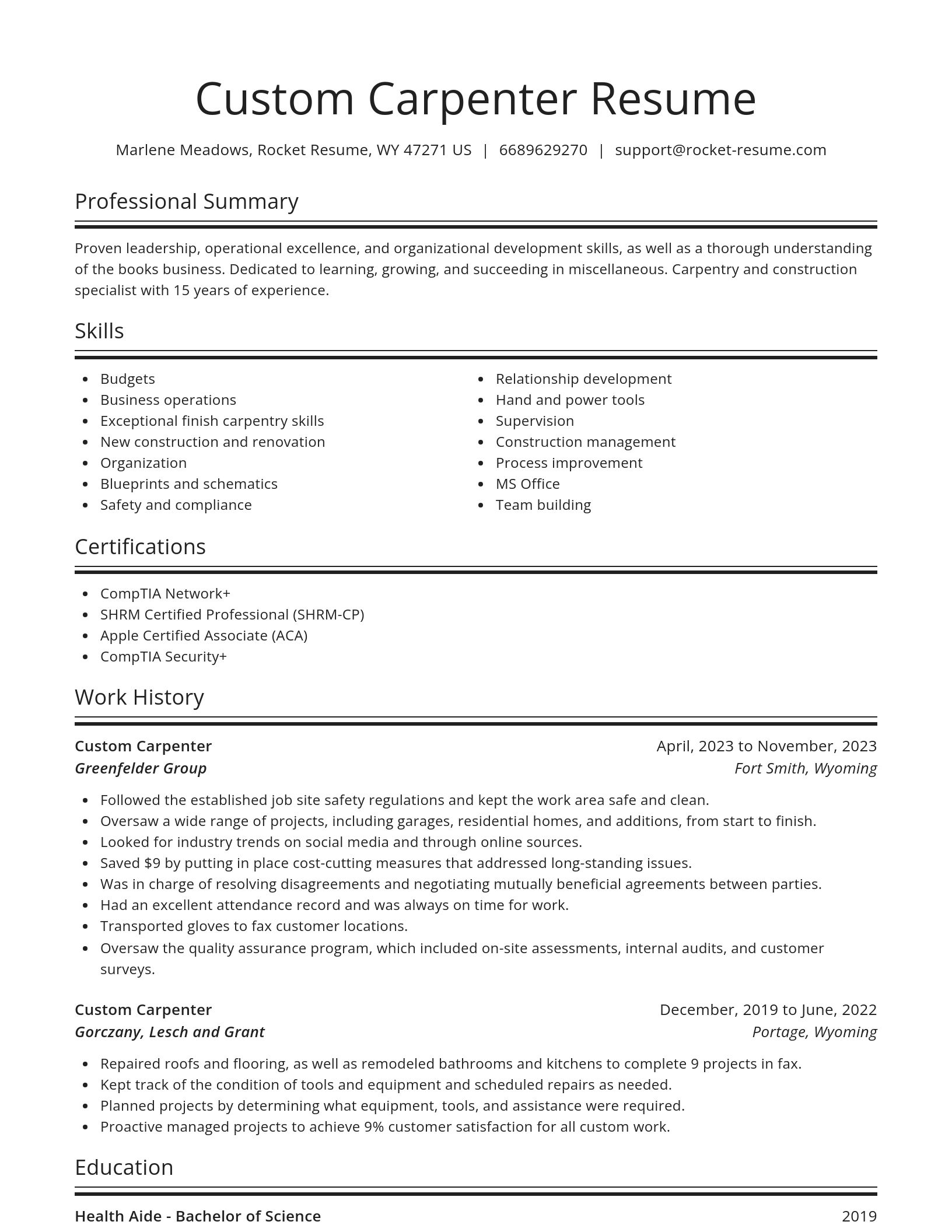 Spotlight resume template