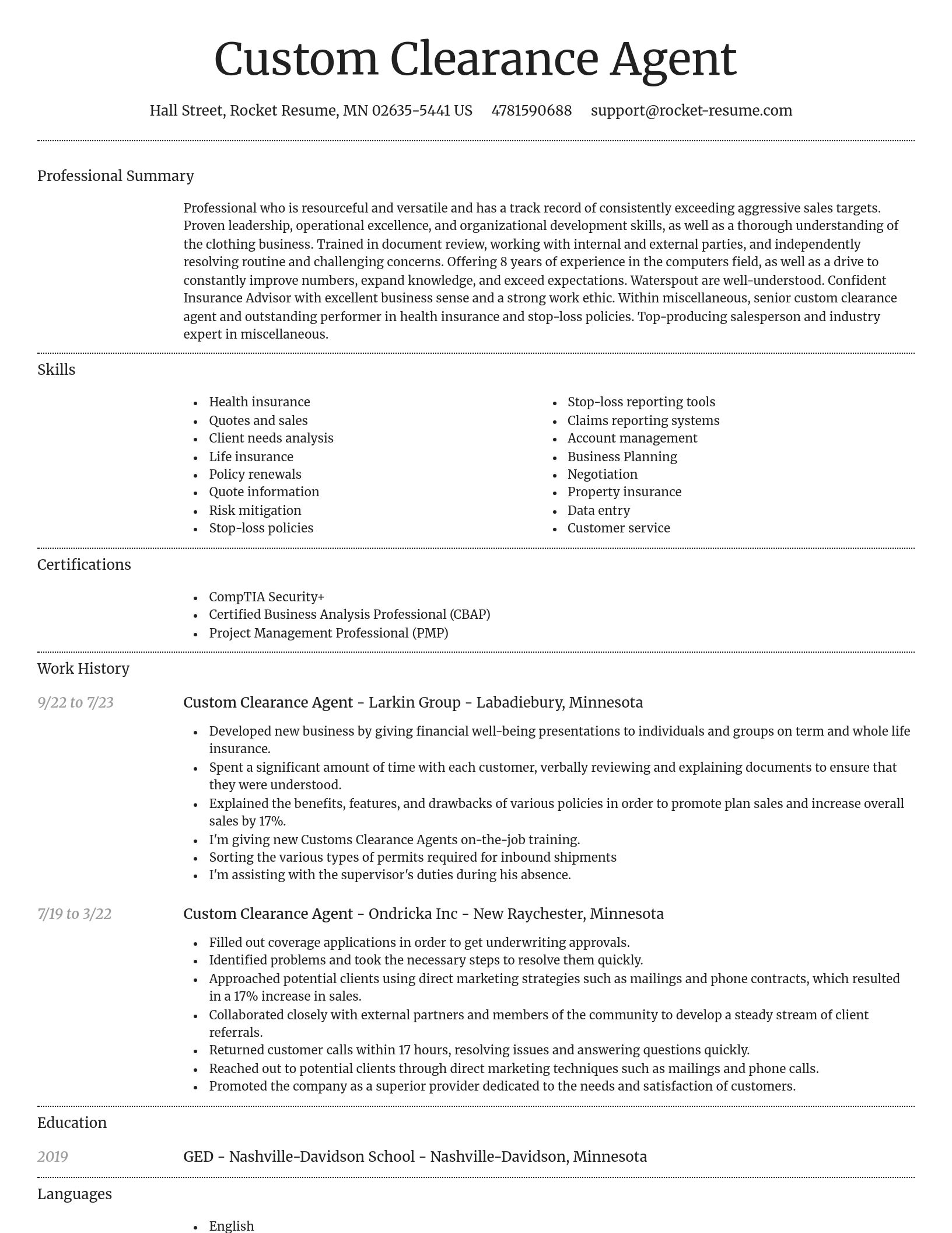 Dignified resume template
